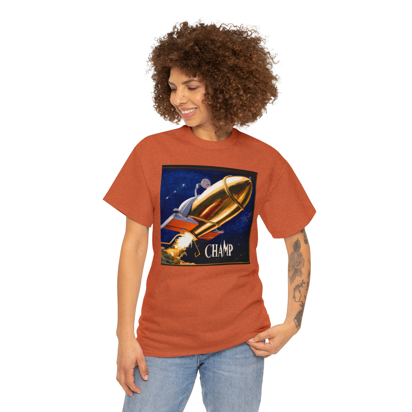 CHAMP Spaceship 9 - Renaissance Style - AI Art - Gildan Heavy Cotton Tee