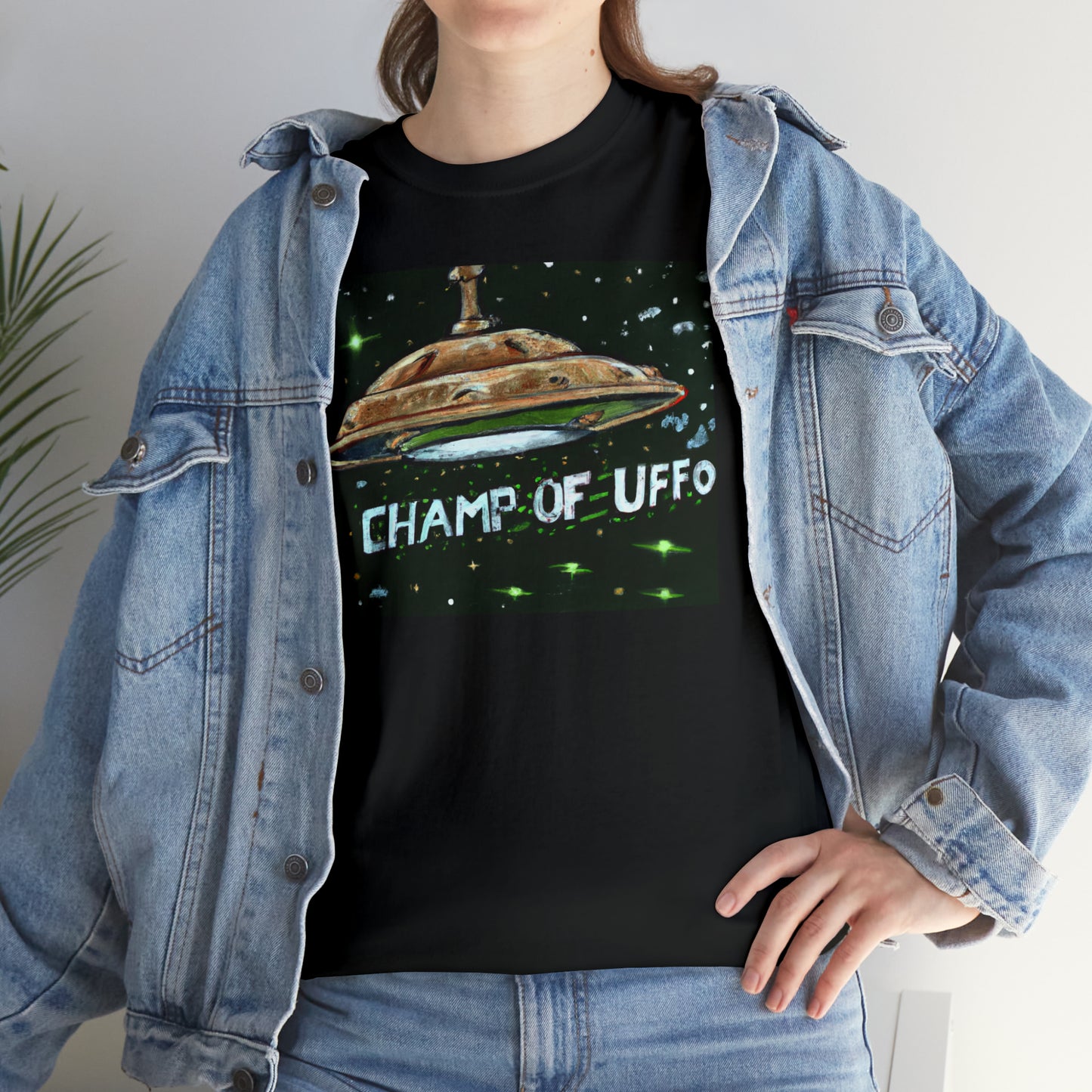 CHAMP OF UFFO (UFO 7) - Medeival Style Art - AI Art - Gildan Heavy Cotton Tee