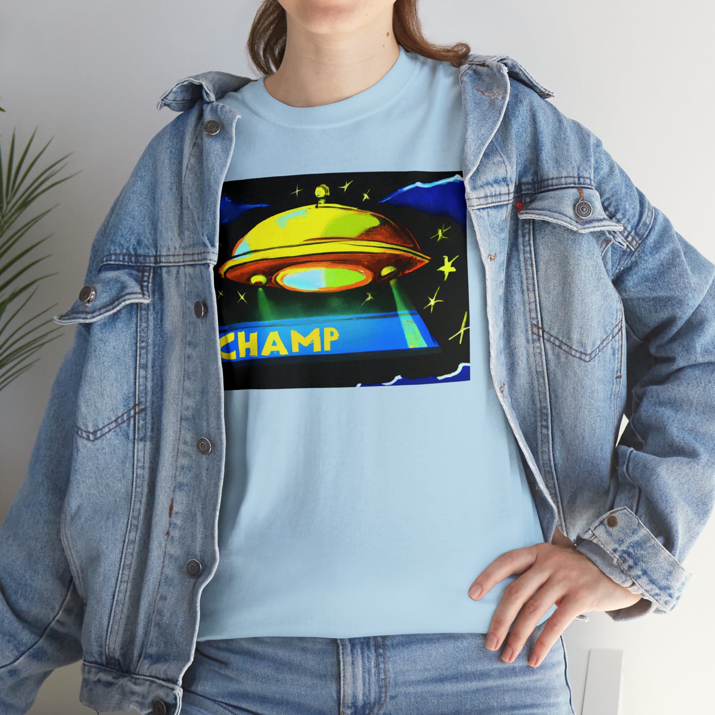 CHAMP UFO 14 - Post-Modern Style - AI Art - Gildan Heavy Cotton Tee