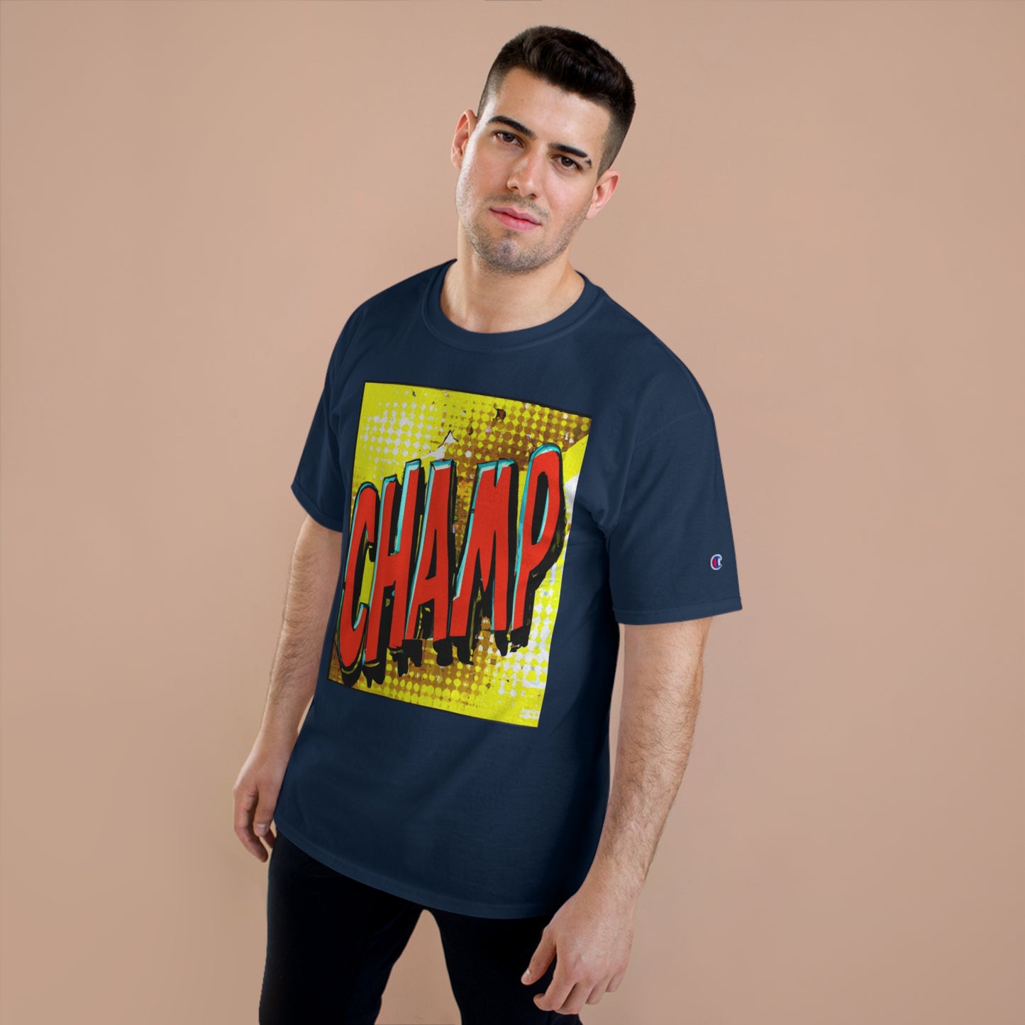 CHAMP Logo 1980's Comic Book Art Style - AI Art - Champion T-Shirt