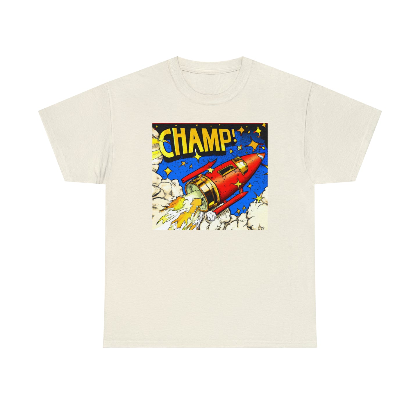 CHAMP! Spaceship 4 - 1700's Comic Style - AI Art - Gildan Heavy Cotton Tee