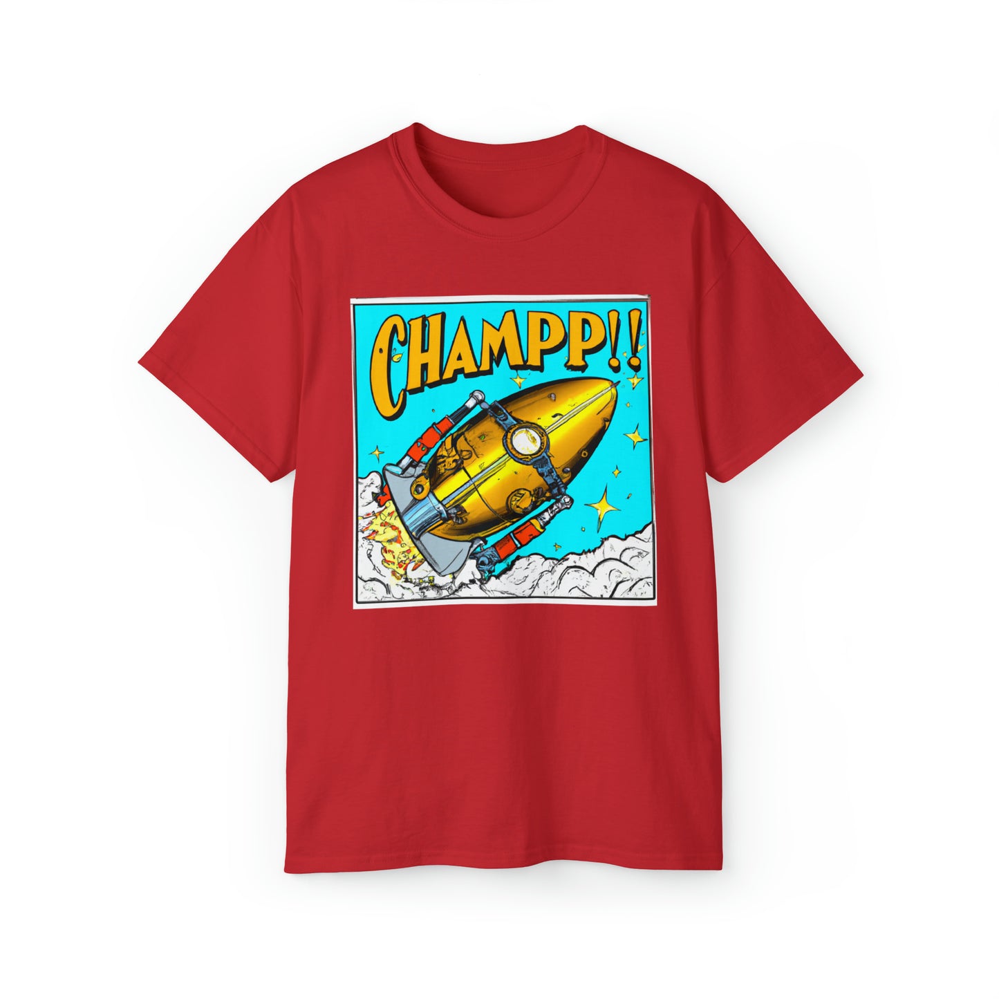 CHAMP Spaceship 10 - 1800's Style Comic Art - AI Art - Gildan Ultra Cotton Tee