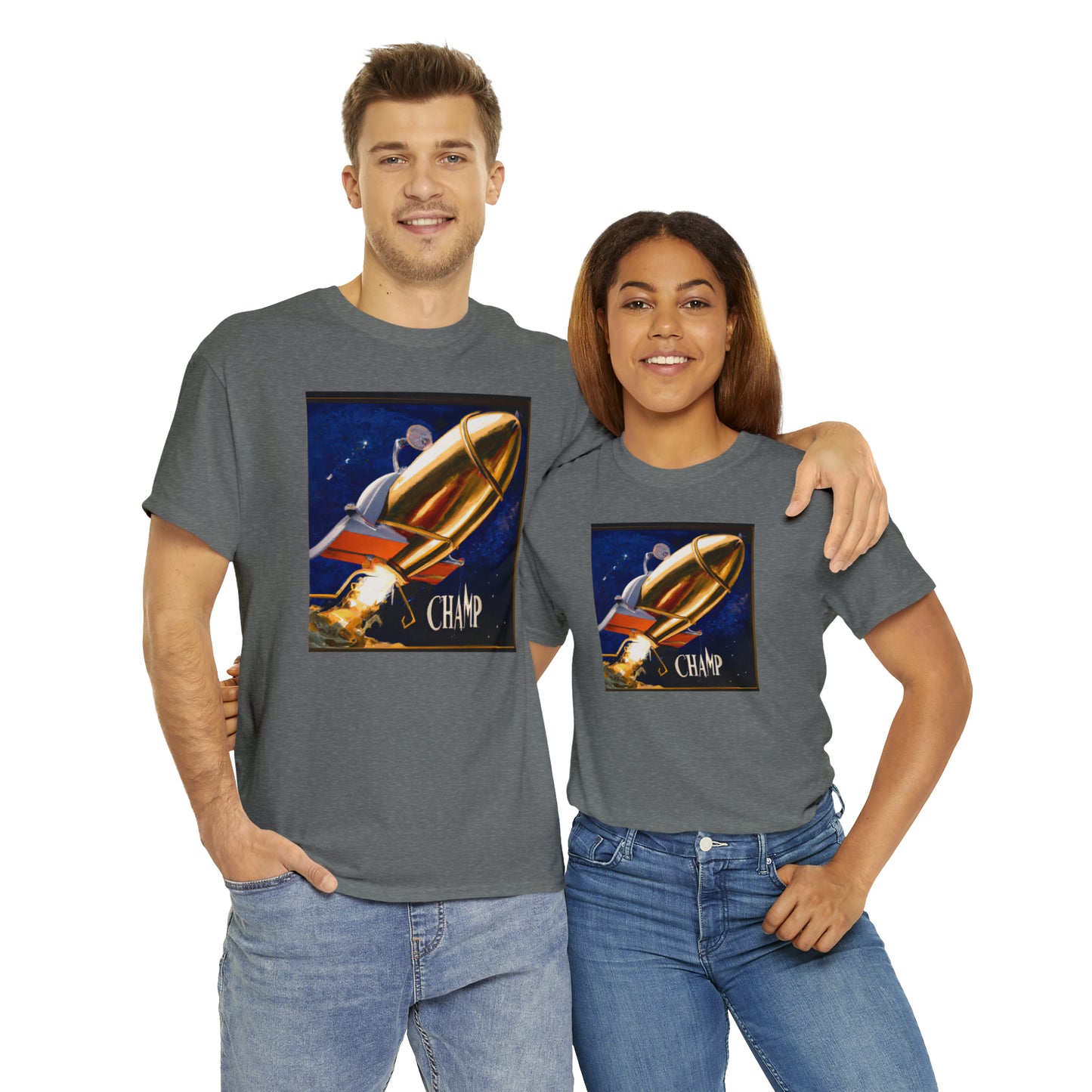 CHAMP Spaceship 9 - Renaissance Style - AI Art - Gildan Heavy Cotton Tee