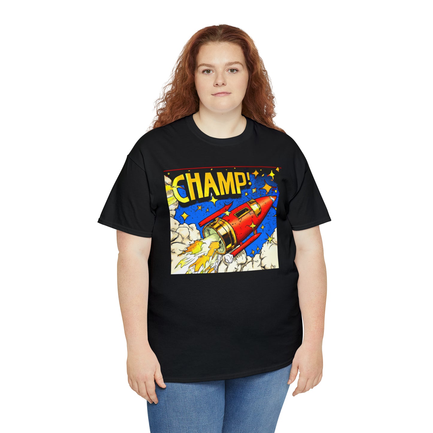 CHAMP! Spaceship 4 - 1700's Comic Style - AI Art - Gildan Heavy Cotton Tee