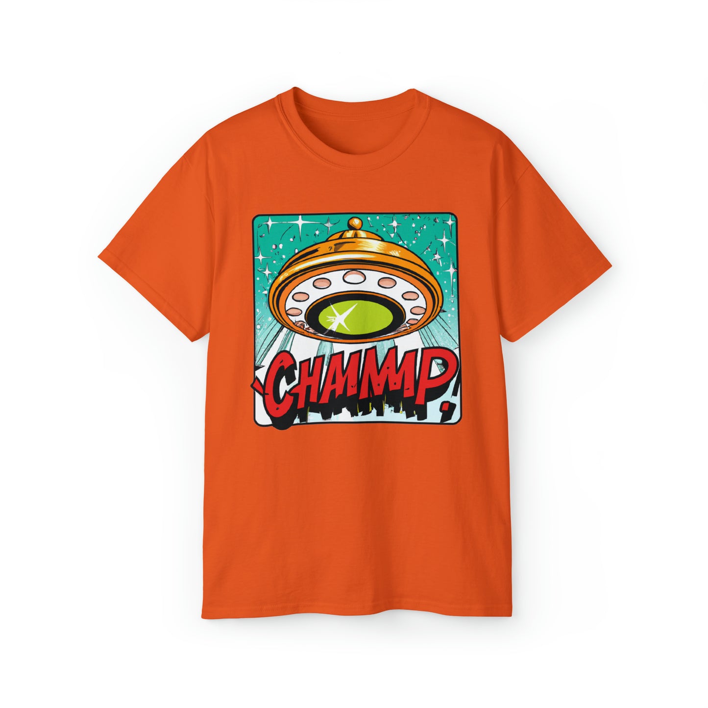 CHAMMMP. UFO 19 - 1950's Style Comic Book Art - AI Art - Gildan Ultra Cotton Tee