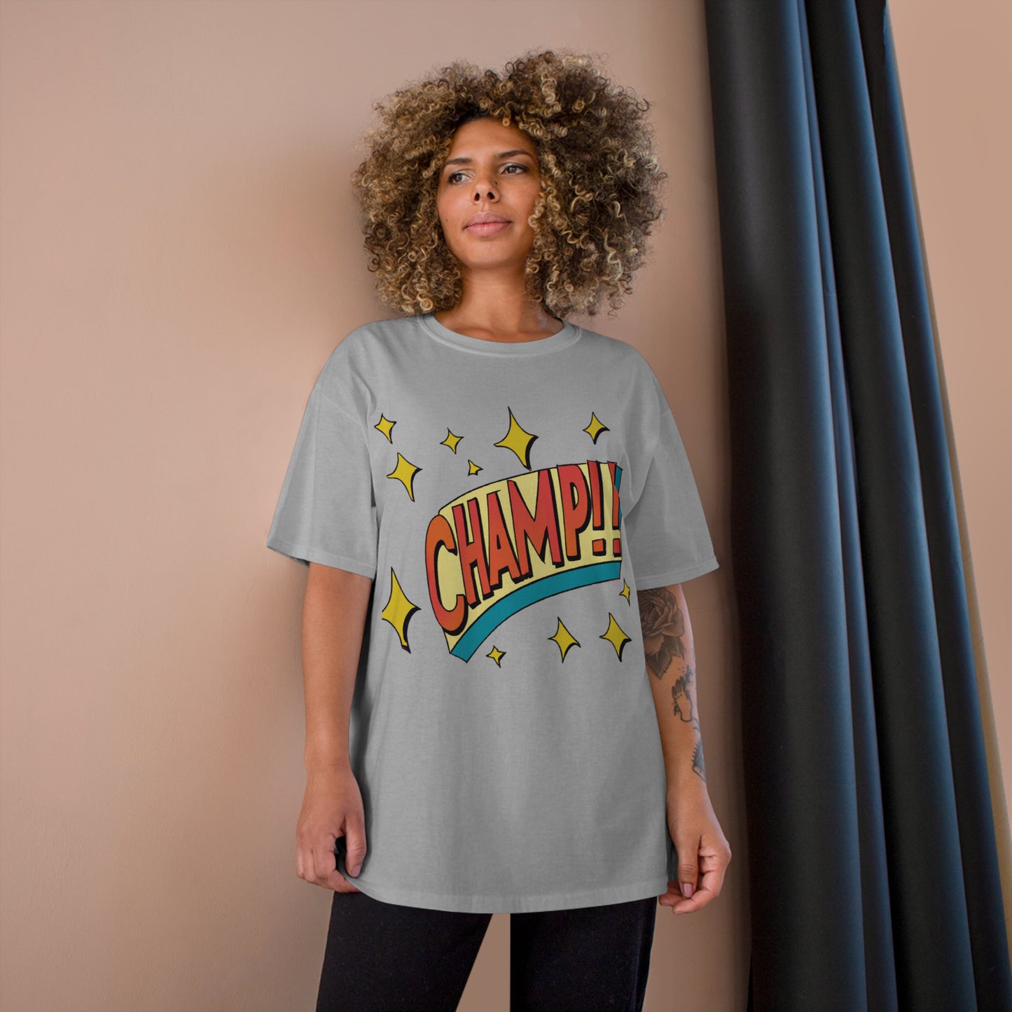 CHAMP!! Logo Exclamation 1930's Style Cartoon Art - AI Art - Champion T-Shirt