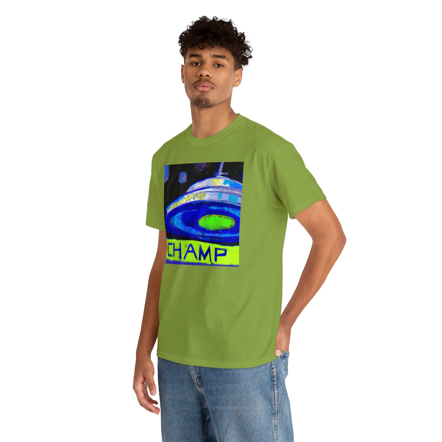 CHAMP UFO 12 - Post-Modern Style - AI Art - Gildan Heavy Cotton Tee