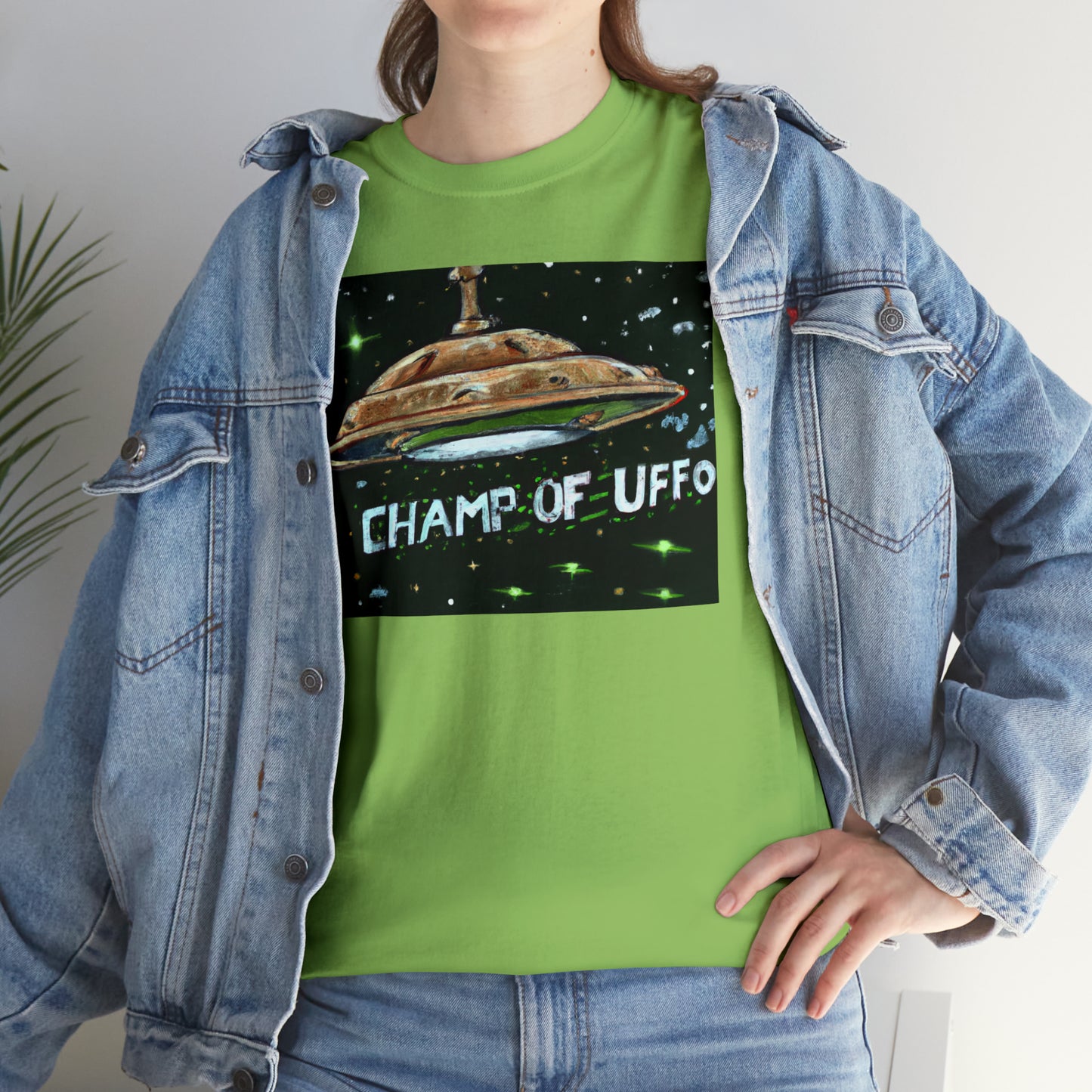 CHAMP OF UFFO (UFO 7) - Medeival Style Art - AI Art - Gildan Heavy Cotton Tee