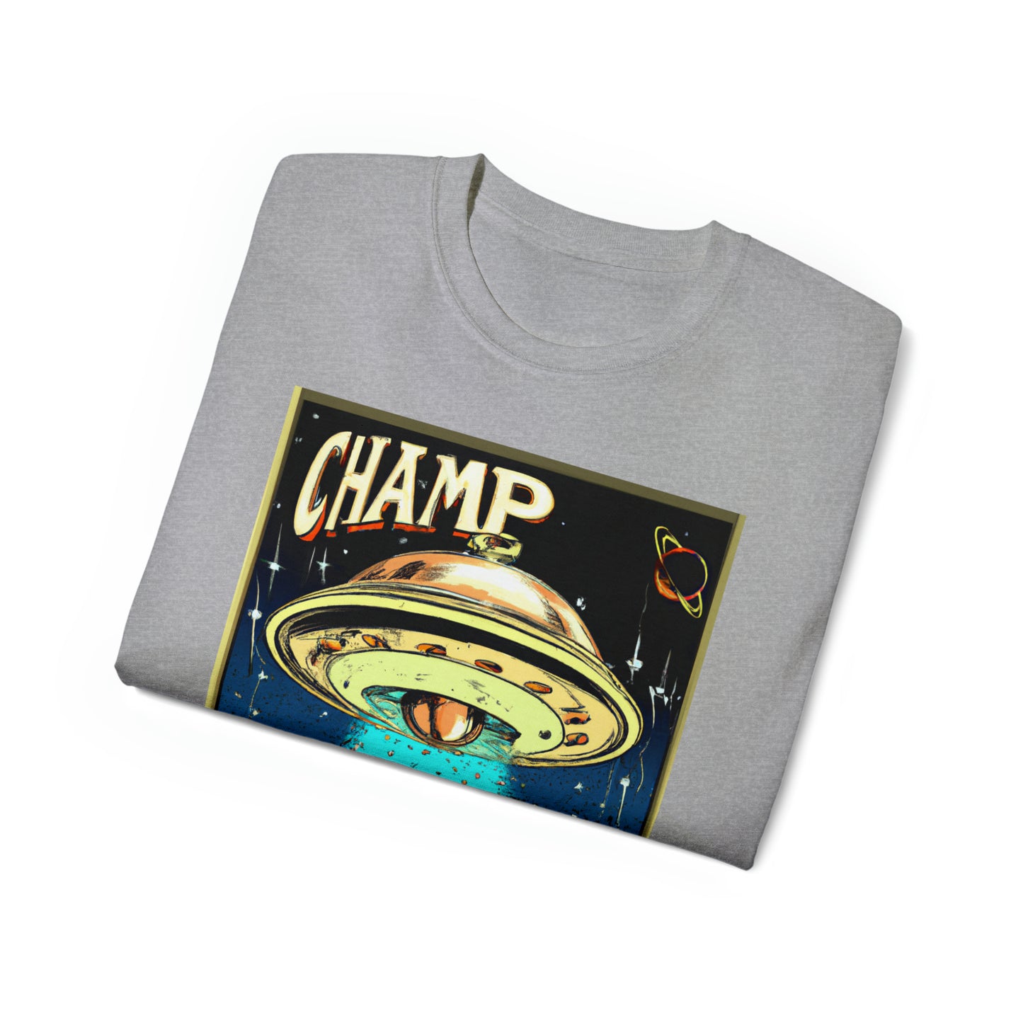 CHAMP UFO 4 - 1800's Style Comic Art - AI Art - Gildan Ultra Cotton Tee