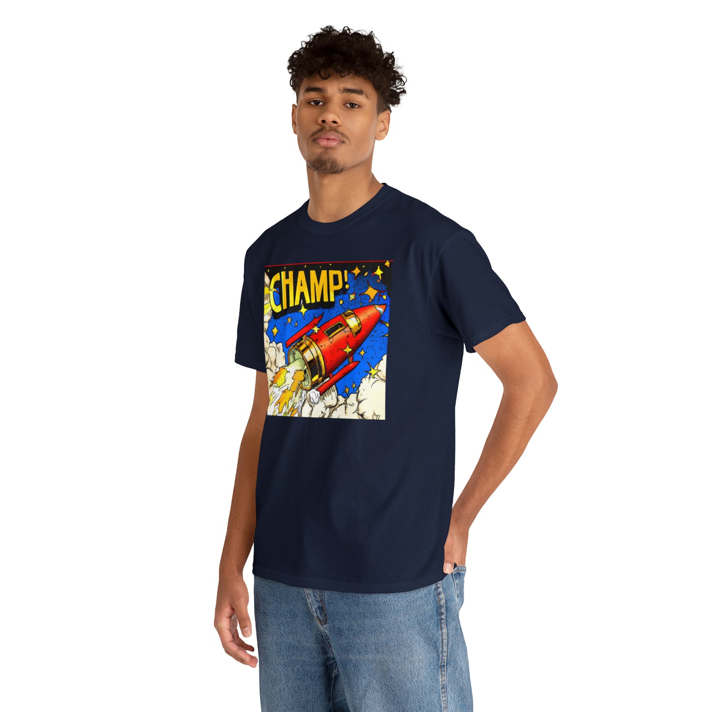 CHAMP! Spaceship 4 - 1700's Comic Style - AI Art - Gildan Heavy Cotton Tee