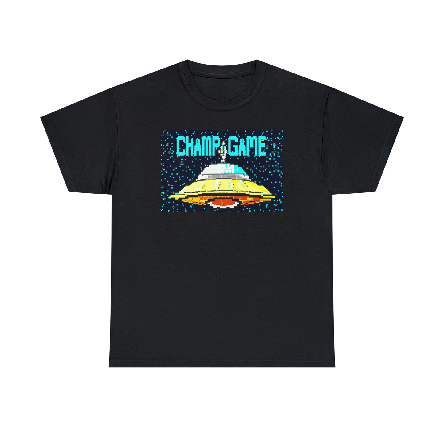 CHAMP GAME UFO 21 - 8-bit Style Pixel Art - AI Art - Gildan Heavy Cotton Tee