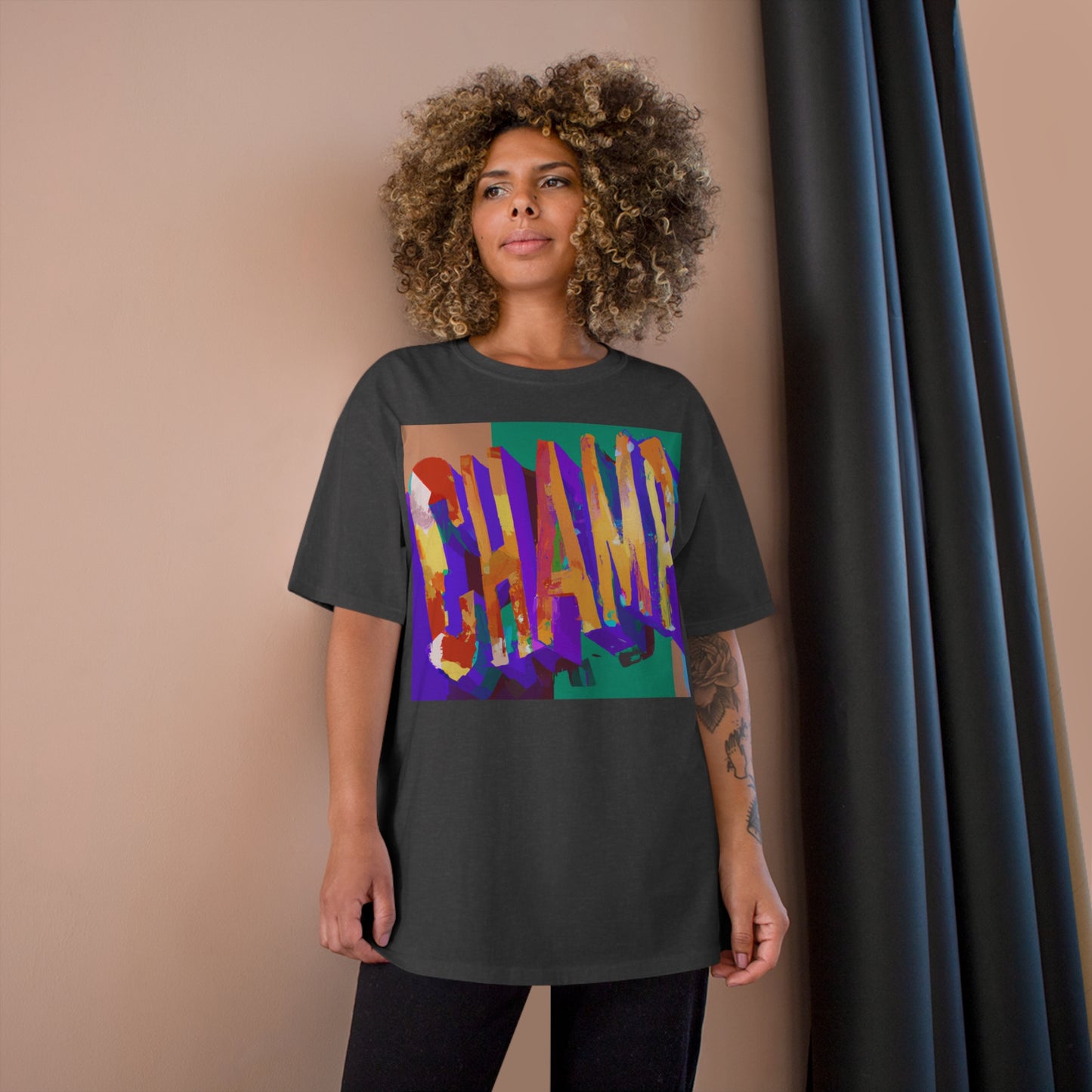 CHAMP Post-Modern Art Style Multi-Color - AI Art - Logo Champion T-Shirt