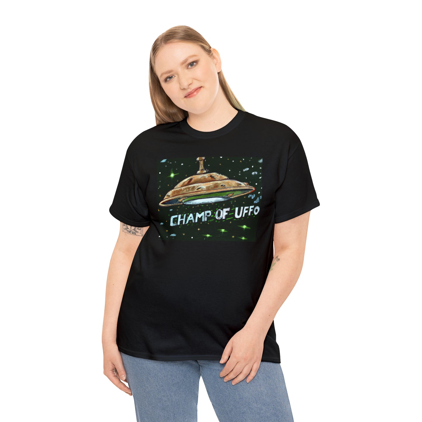 CHAMP OF UFFO (UFO 7) - Medeival Style Art - AI Art - Gildan Heavy Cotton Tee