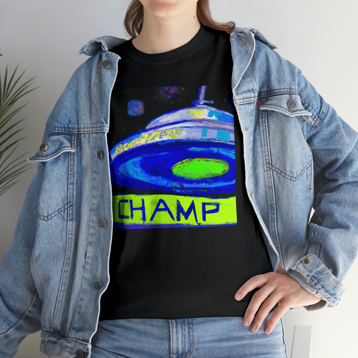 CHAMP UFO 12 - Post-Modern Style - AI Art - Gildan Heavy Cotton Tee