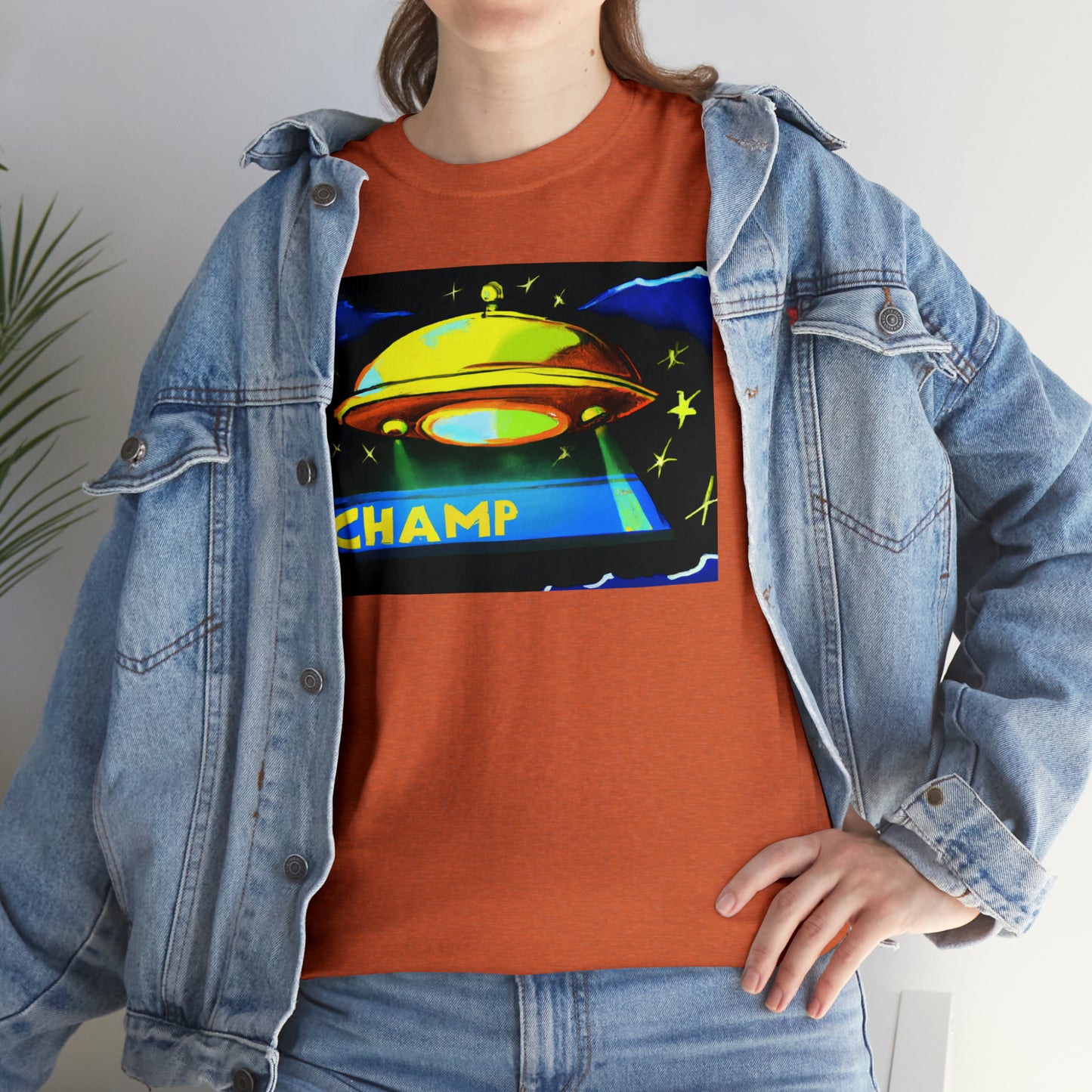 CHAMP UFO 14 - Post-Modern Style - AI Art - Gildan Heavy Cotton Tee