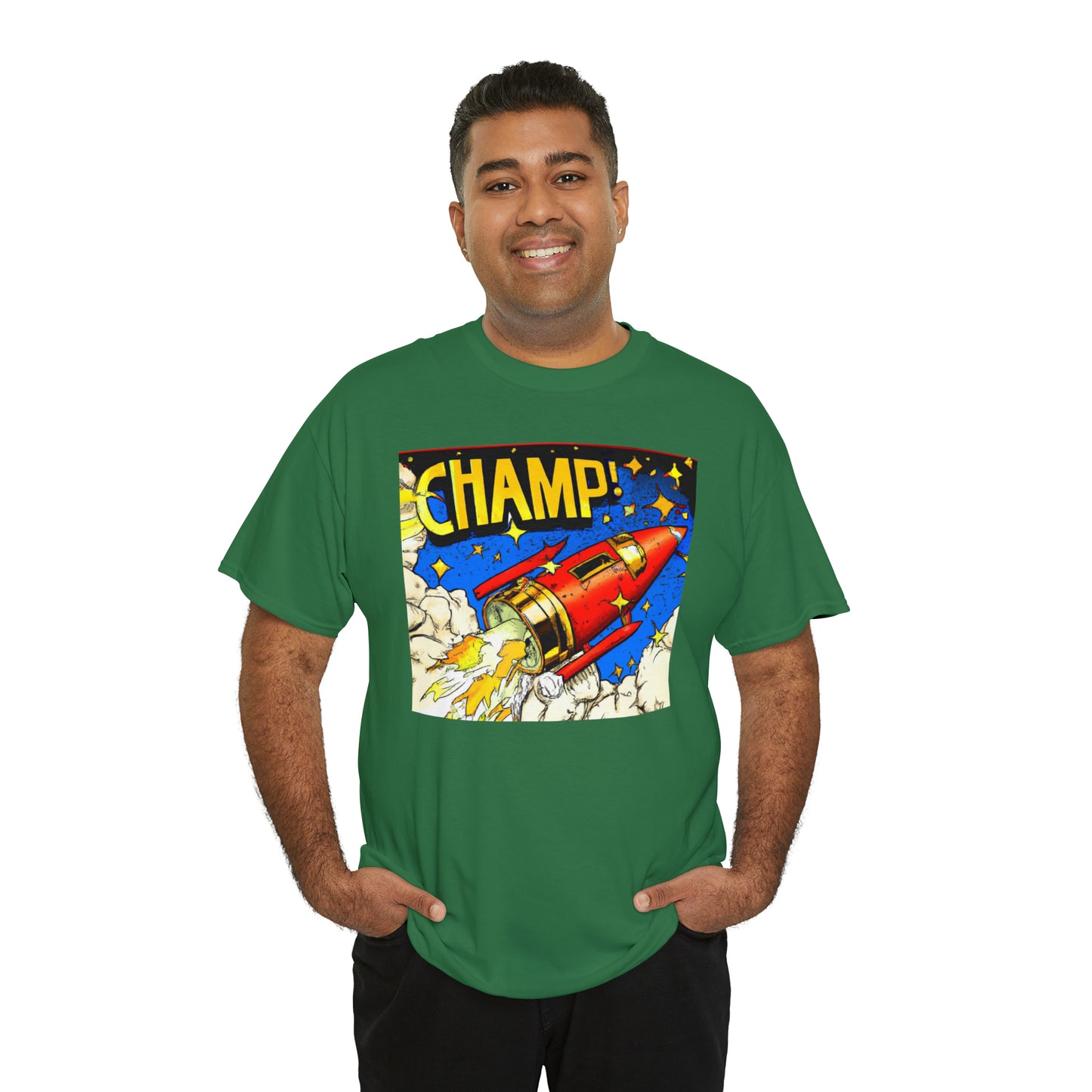 CHAMP! Spaceship 4 - 1700's Comic Style - AI Art - Gildan Heavy Cotton Tee