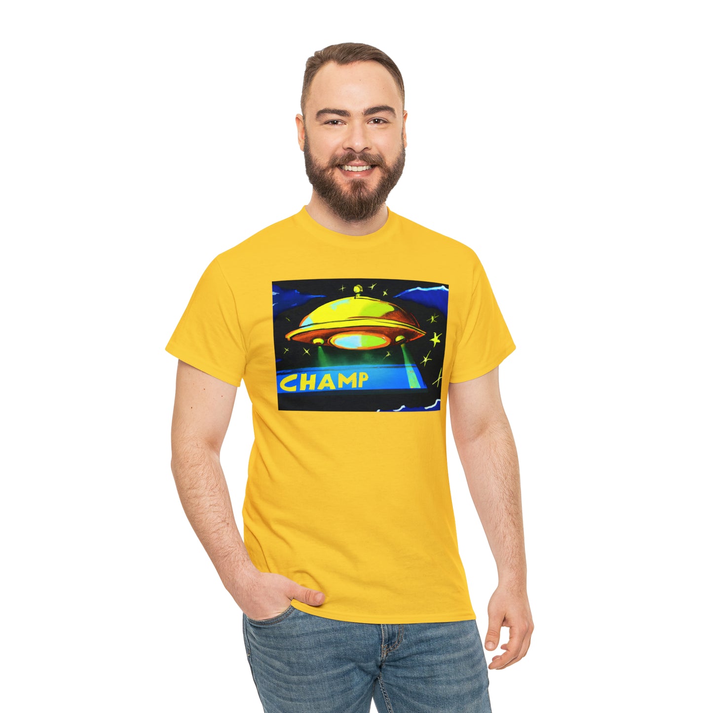 CHAMP UFO 14 - Post-Modern Style - AI Art - Gildan Heavy Cotton Tee