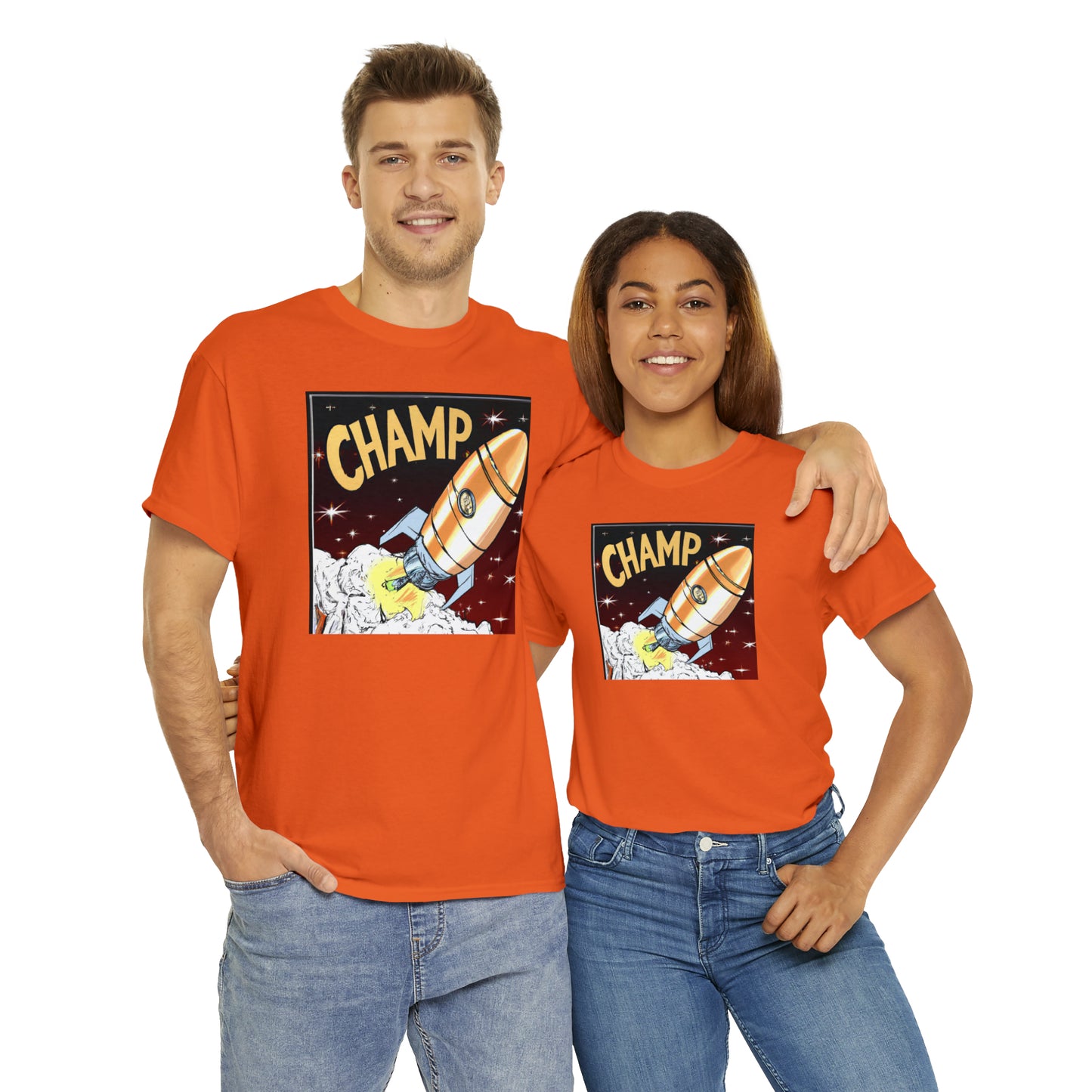 CHAMP Spaceship 12 - 1800's Style Comic Art - AI Art - Gildan Heavy Cotton Tee