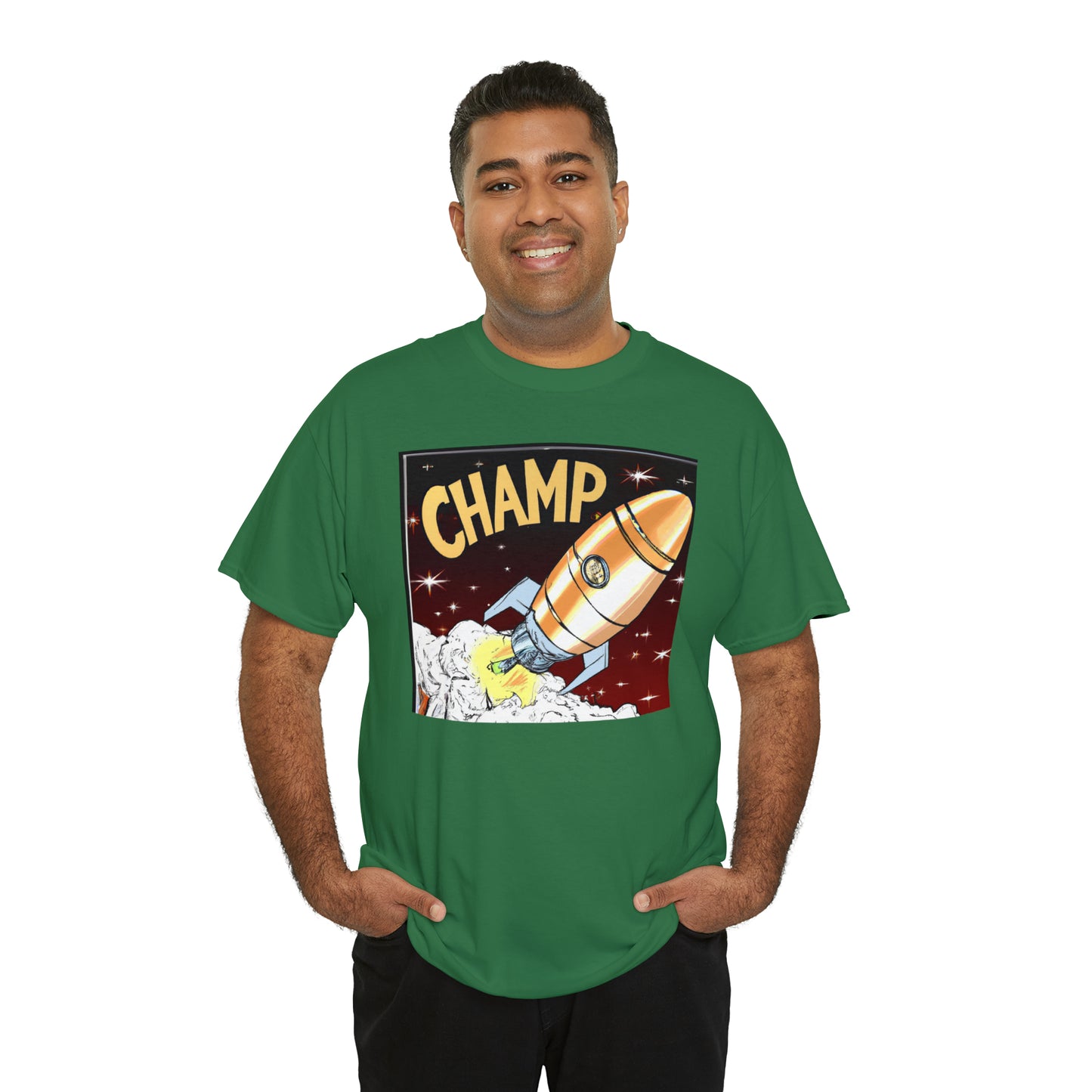 CHAMP Spaceship 12 - 1800's Style Comic Art - AI Art - Gildan Heavy Cotton Tee