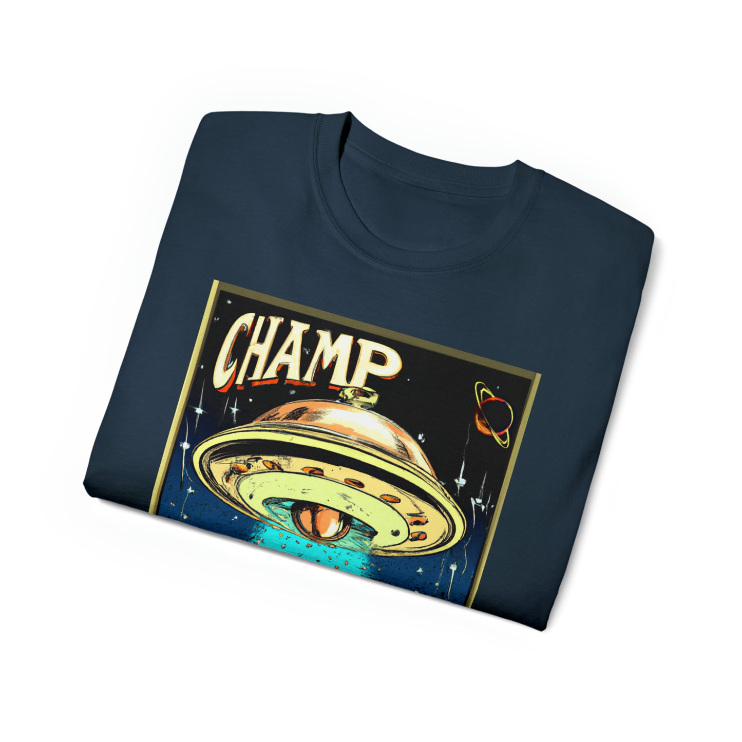 CHAMP UFO 4 - 1800's Style Comic Art - AI Art - Gildan Ultra Cotton Tee