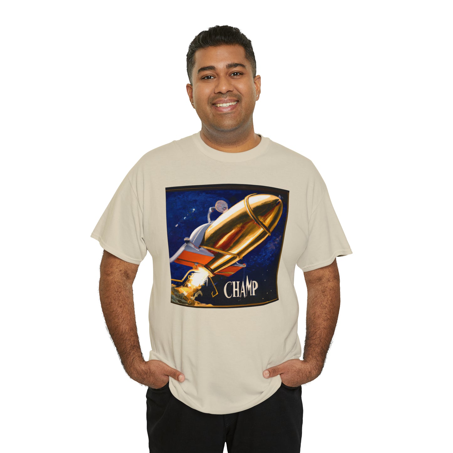 CHAMP Spaceship 9 - Renaissance Style - AI Art - Gildan Heavy Cotton Tee