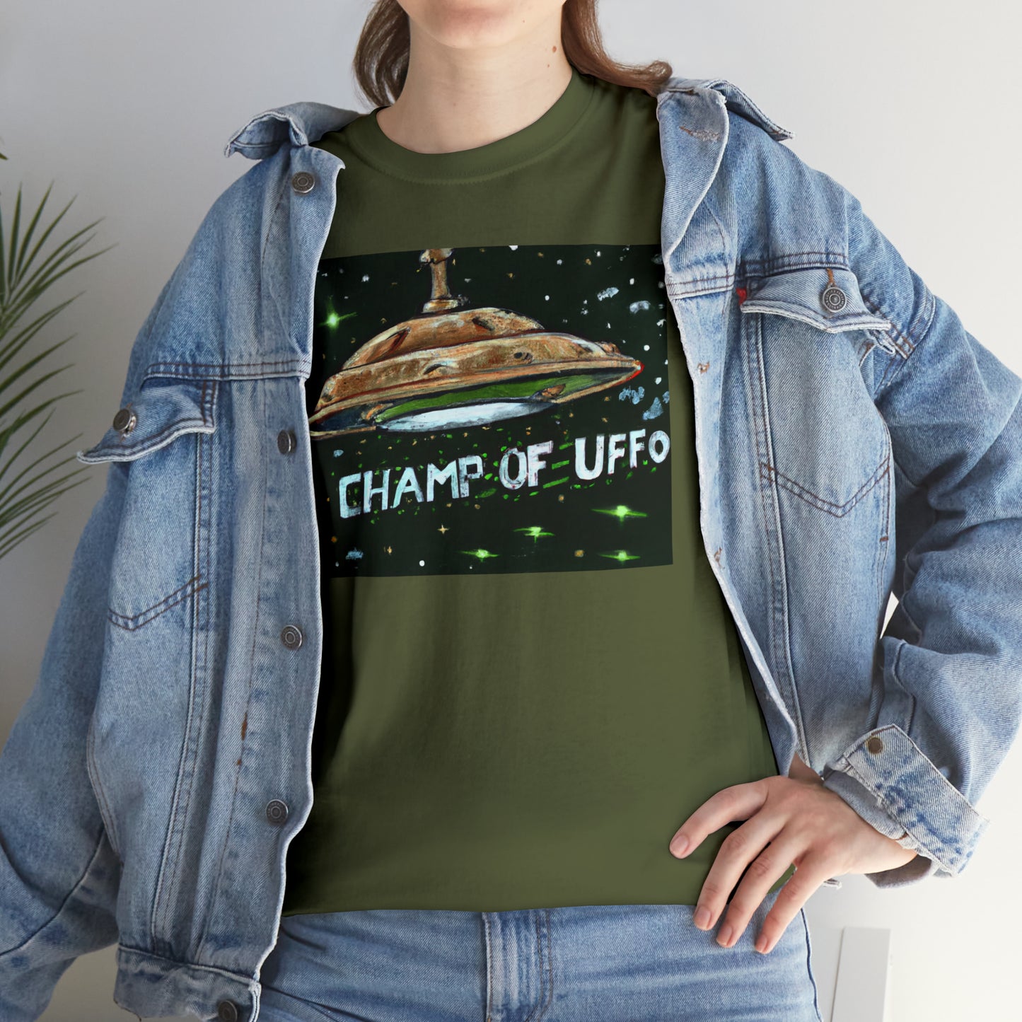 CHAMP OF UFFO (UFO 7) - Medeival Style Art - AI Art - Gildan Heavy Cotton Tee