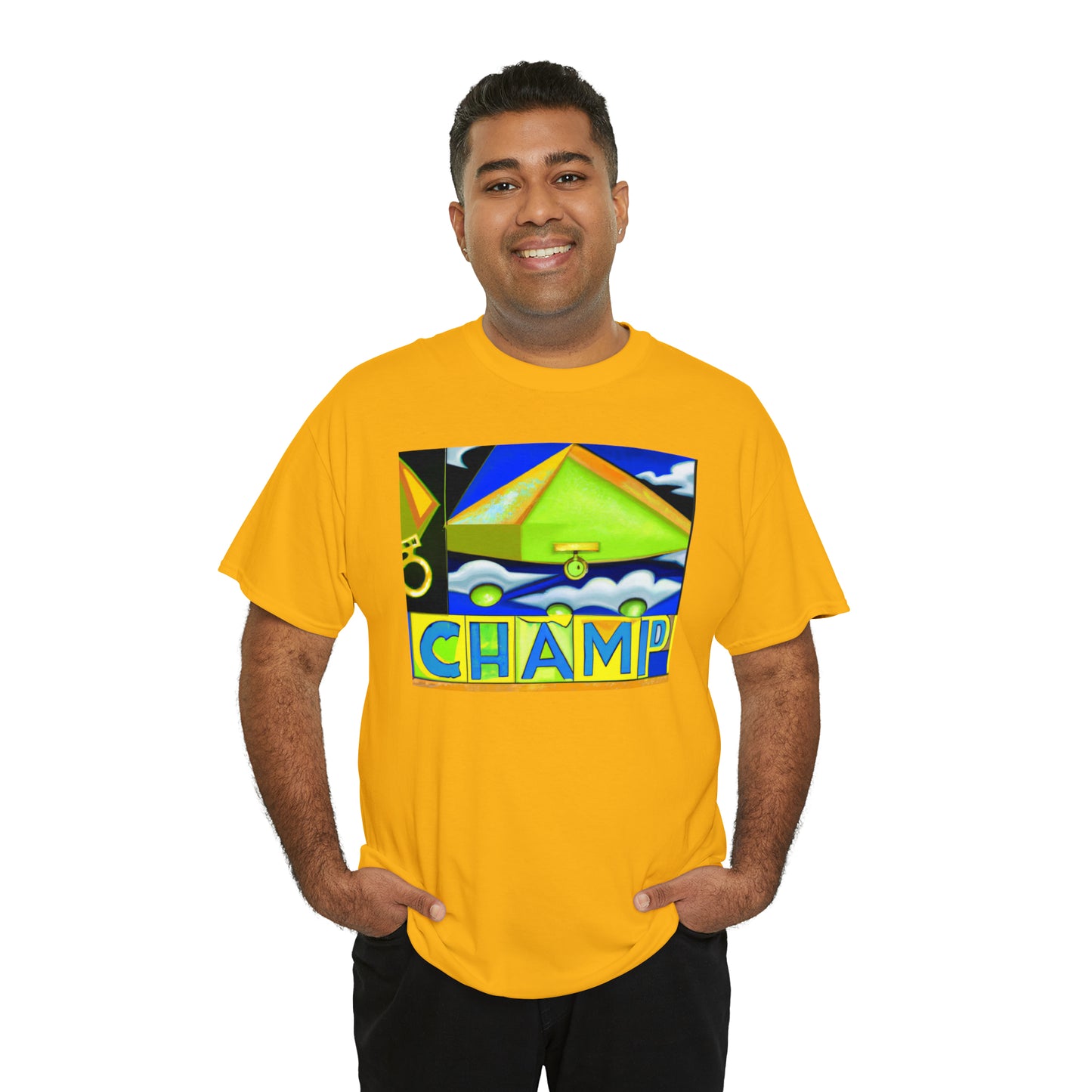 CHAMP UFO 11 - Cubist Style - AI Art - Gildan Heavy Cotton Tee