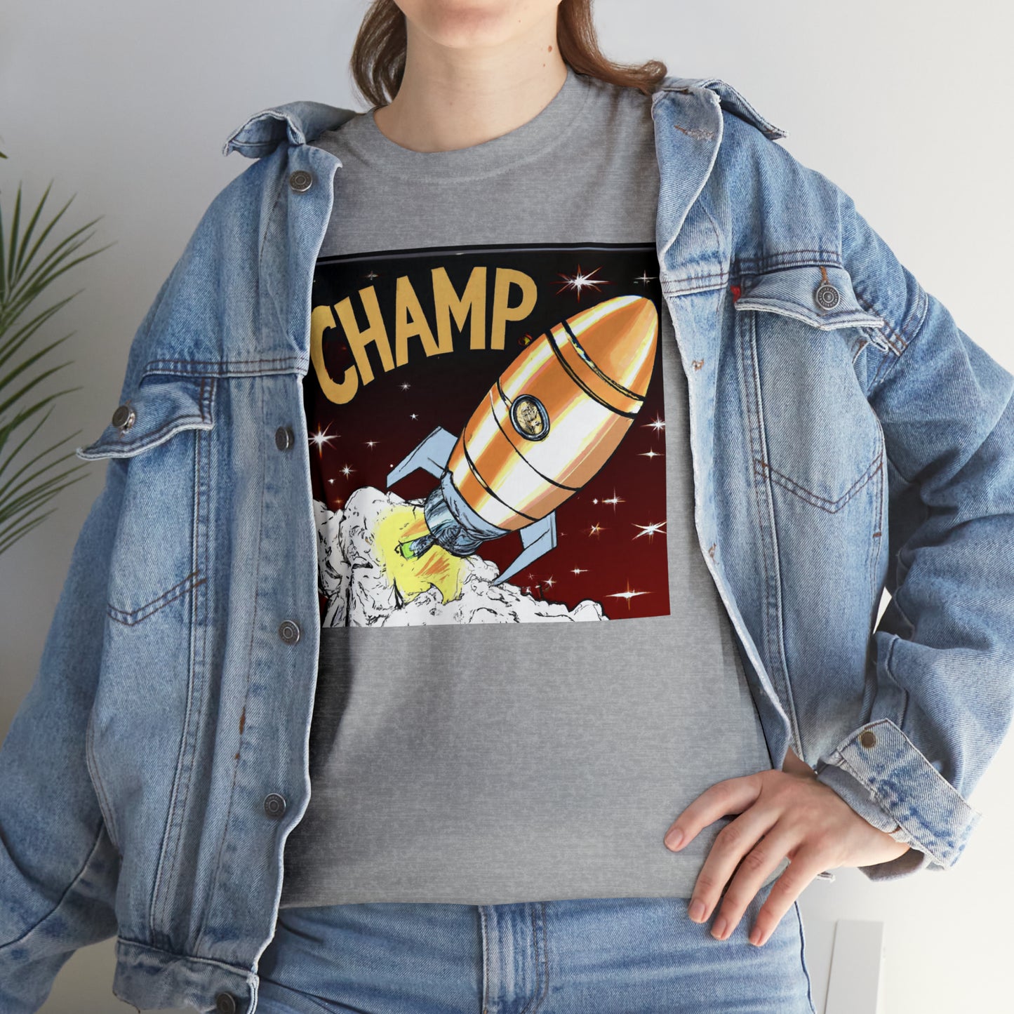 CHAMP Spaceship 12 - 1800's Style Comic Art - AI Art - Gildan Heavy Cotton Tee