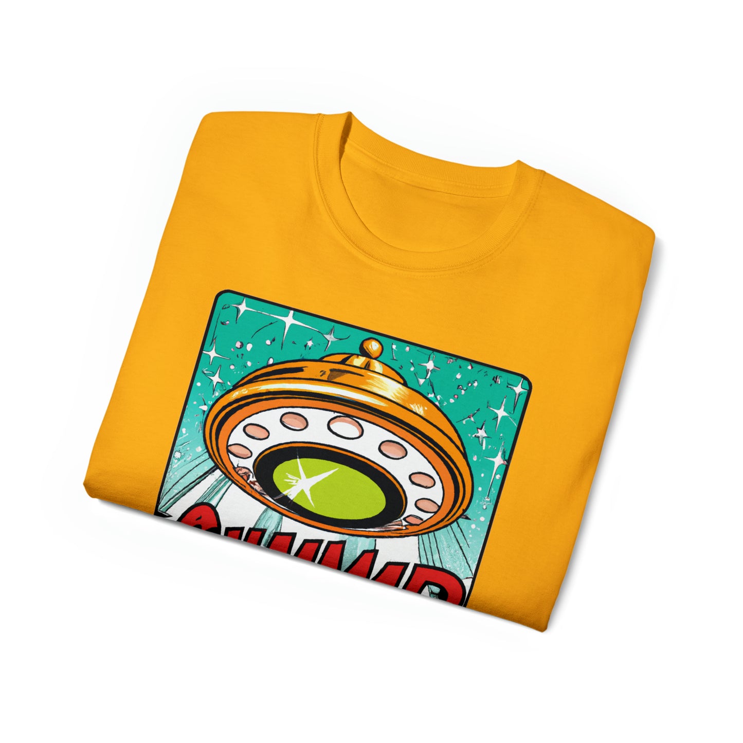 CHAMMMP. UFO 19 - 1950's Style Comic Book Art - AI Art - Gildan Ultra Cotton Tee