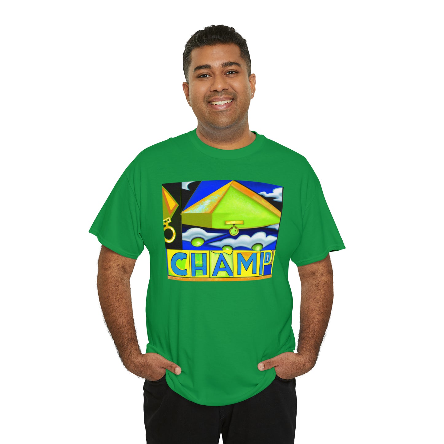 CHAMP UFO 11 - Cubist Style - AI Art - Gildan Heavy Cotton Tee