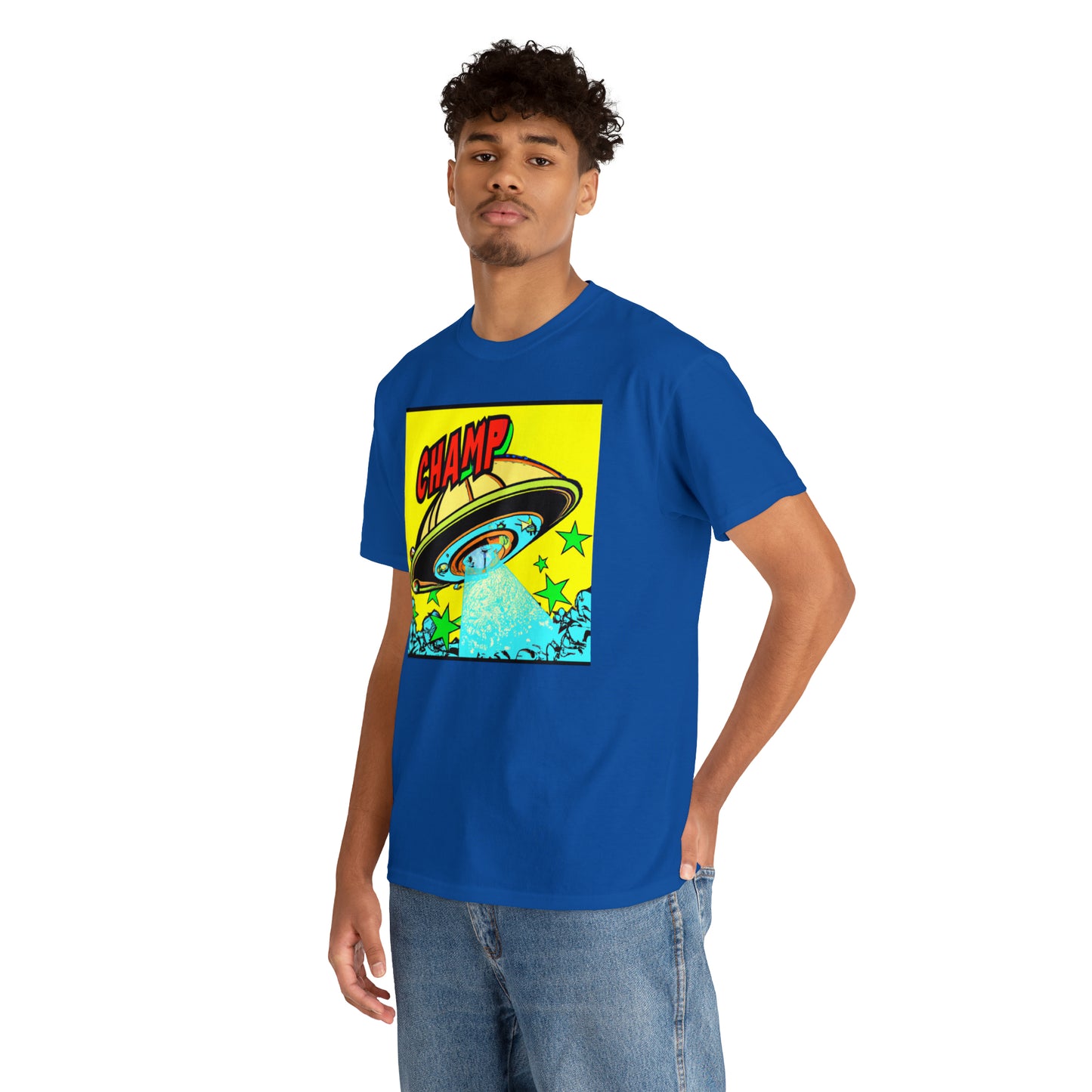 CHAMP UFO 18 - 1600's Style Comic Art - AI Art - Gildan Heavy Cotton Tee