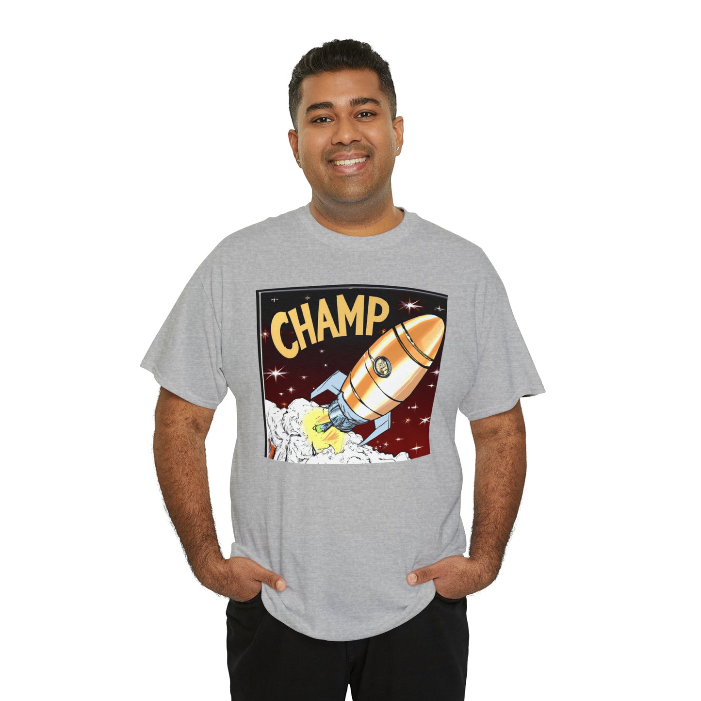 CHAMP Spaceship 12 - 1800's Style Comic Art - AI Art - Gildan Heavy Cotton Tee