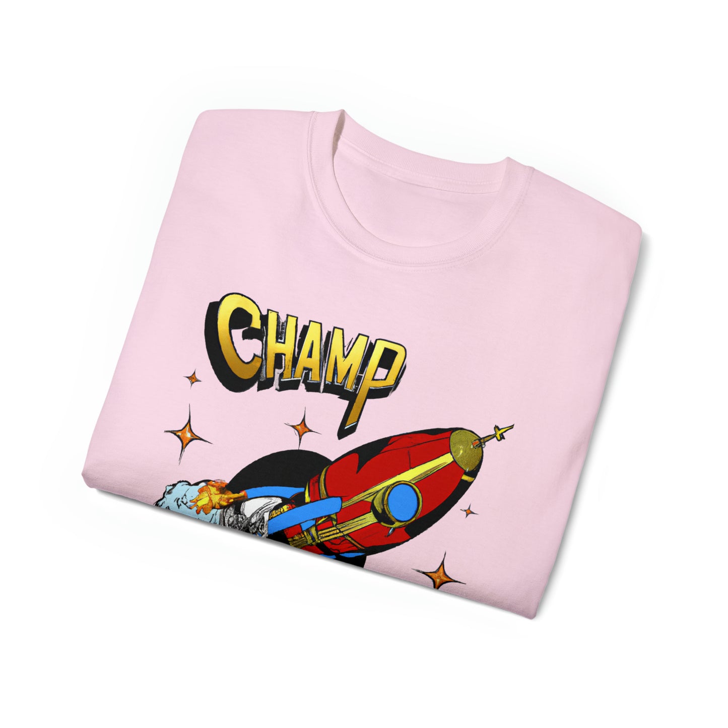 CHAMP Spaceship 11 - 1700's Style Comic Art - AI Art - Gildan Ultra Cotton Tee