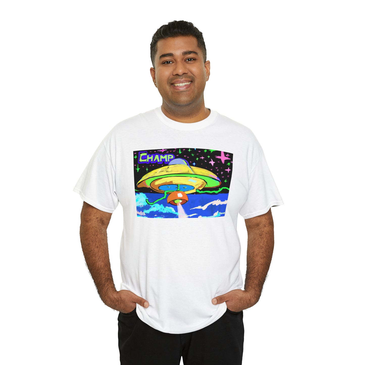 CHAMP UFO 15 - Post-Modern Style - AI Art - Gildan Heavy Cotton Tee