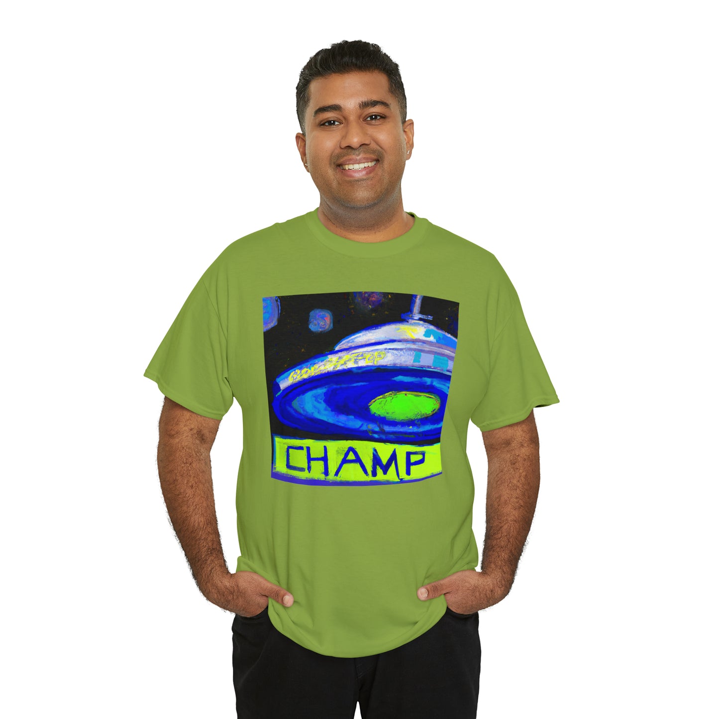 CHAMP UFO 12 - Post-Modern Style - AI Art - Gildan Heavy Cotton Tee