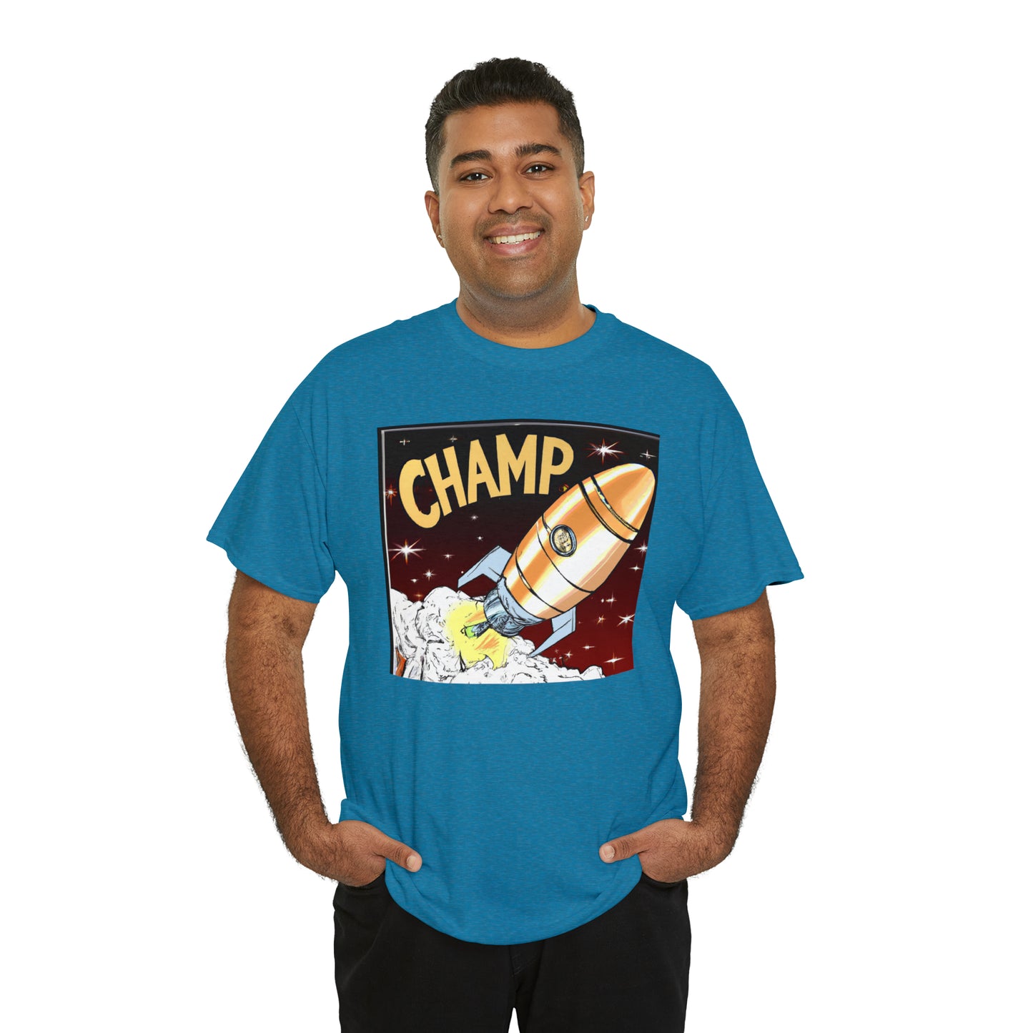 CHAMP Spaceship 12 - 1800's Style Comic Art - AI Art - Gildan Heavy Cotton Tee