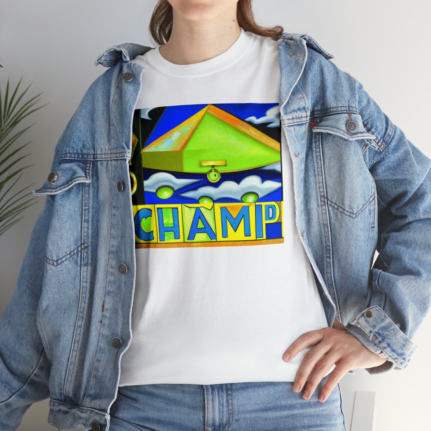 CHAMP UFO 11 - Cubist Style - AI Art - Gildan Heavy Cotton Tee