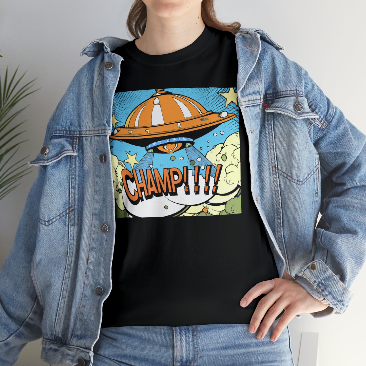 CHAMP!!!! UFO 22 - 1920's Style Comic Art - AI Art - Gildan Heavy Cotton Tee