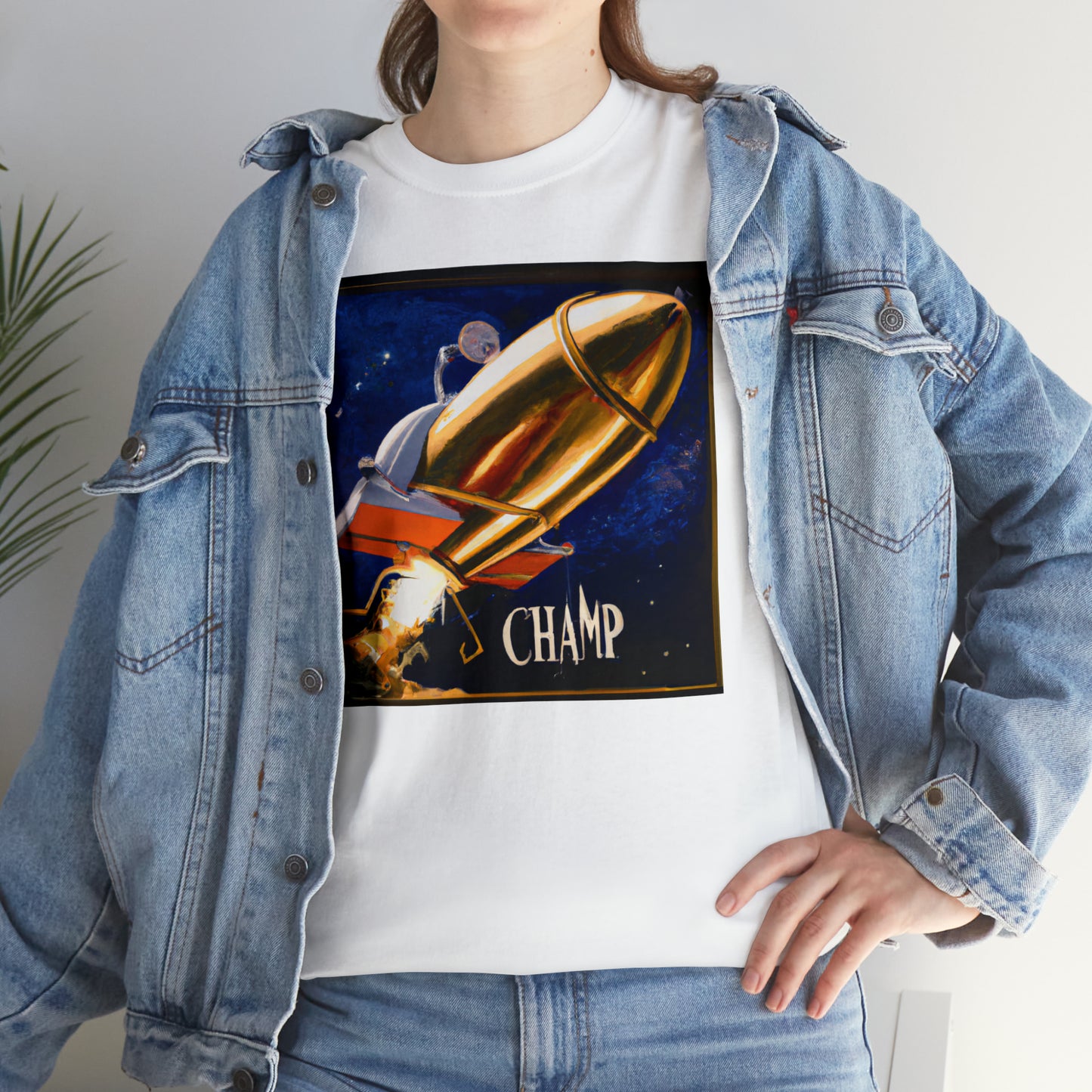 CHAMP Spaceship 9 - Renaissance Style - AI Art - Gildan Heavy Cotton Tee