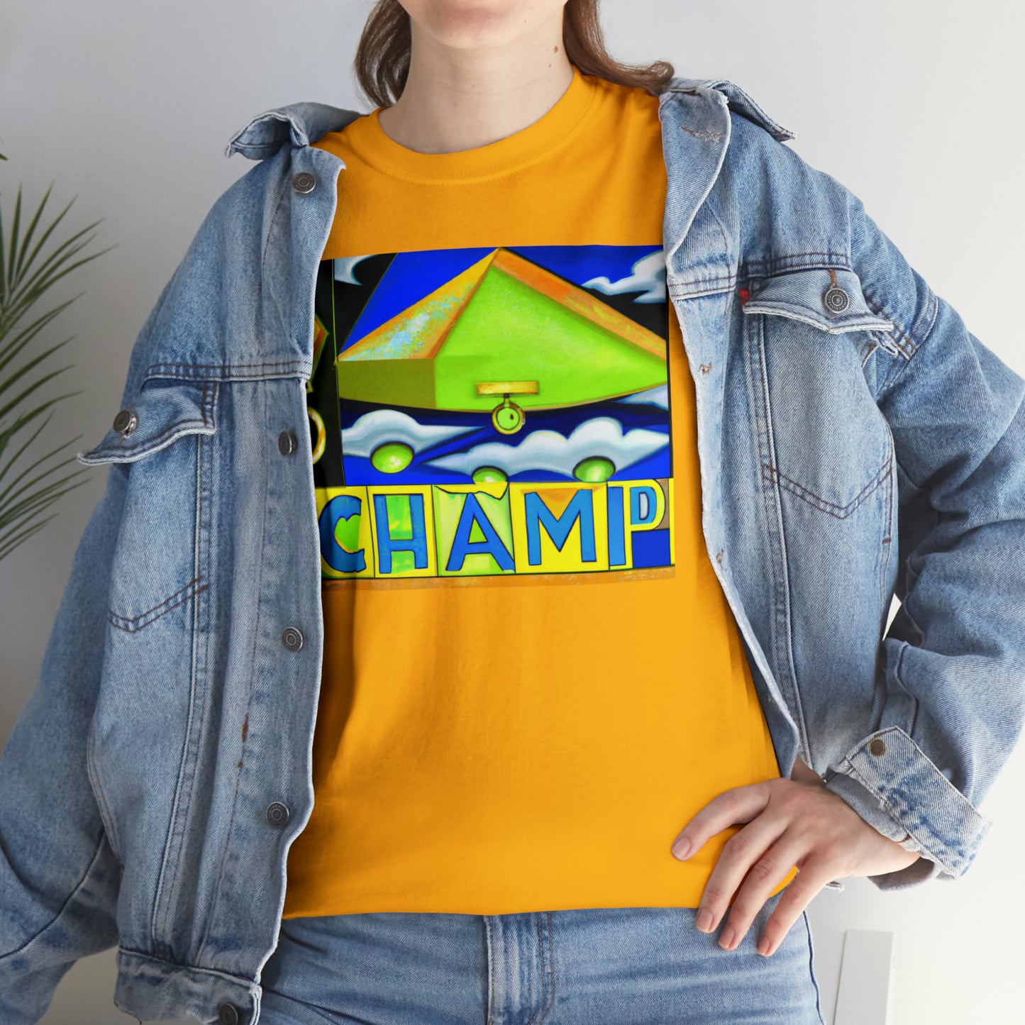 CHAMP UFO 11 - Cubist Style - AI Art - Gildan Heavy Cotton Tee