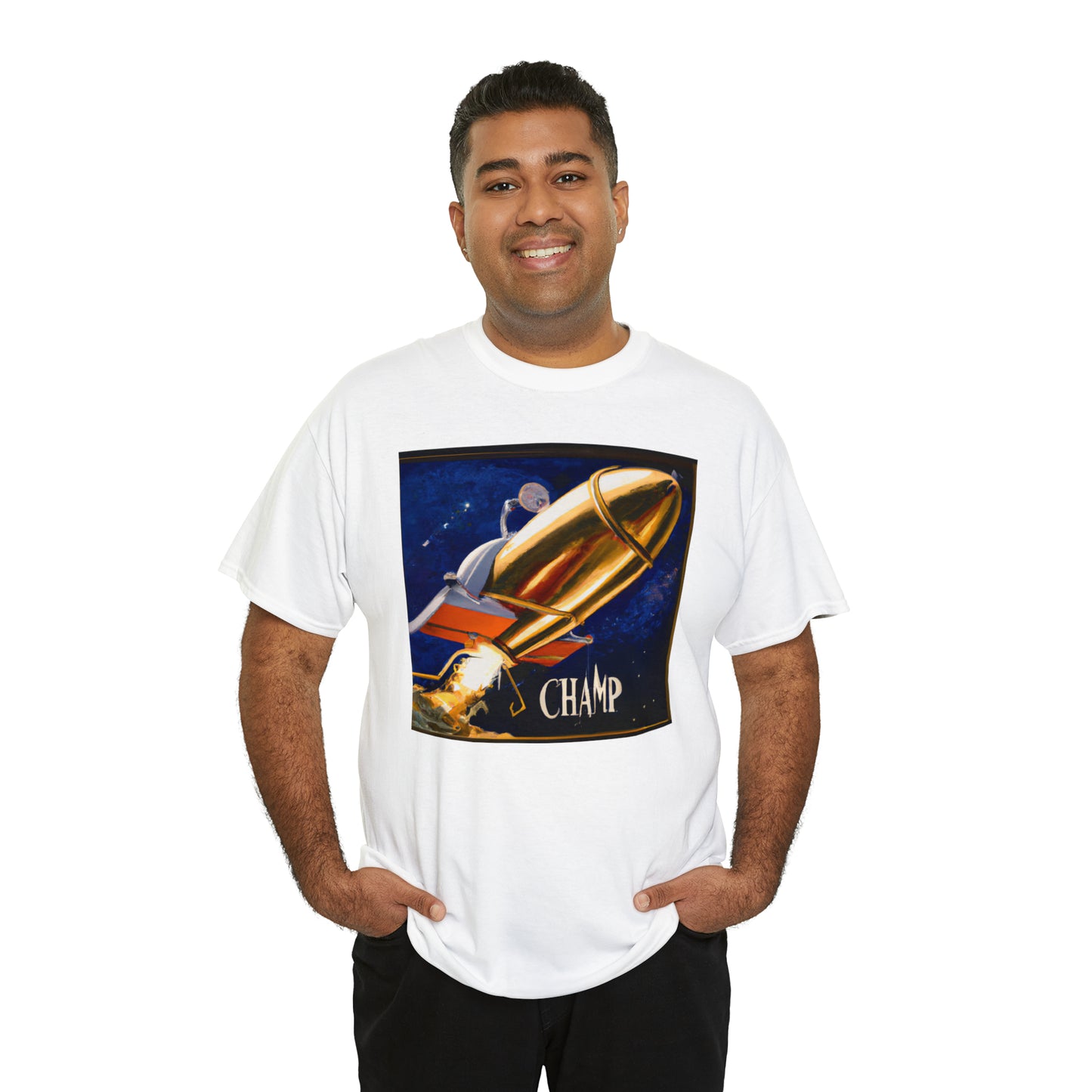 CHAMP Spaceship 9 - Renaissance Style - AI Art - Gildan Heavy Cotton Tee