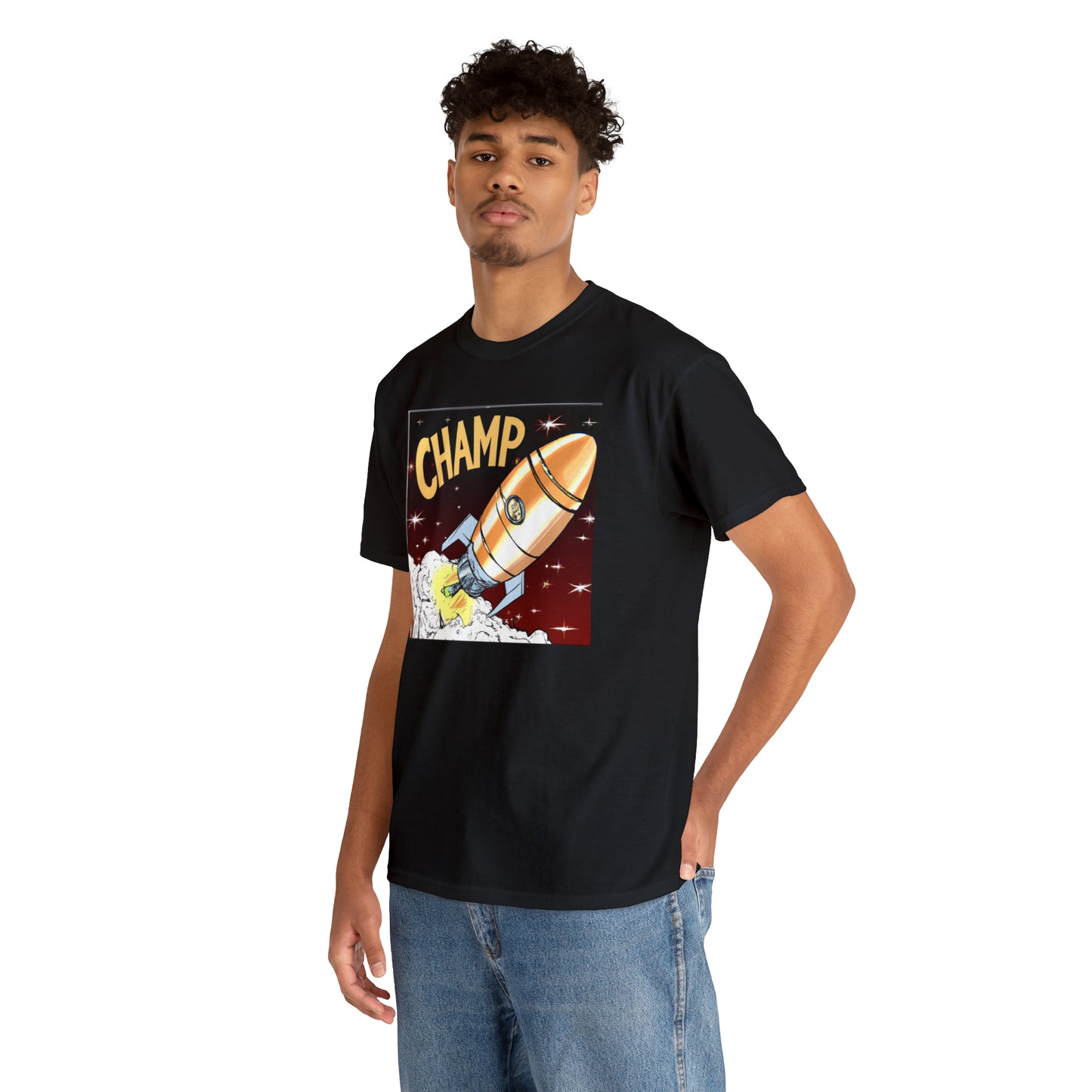 CHAMP Spaceship 12 - 1800's Style Comic Art - AI Art - Gildan Heavy Cotton Tee