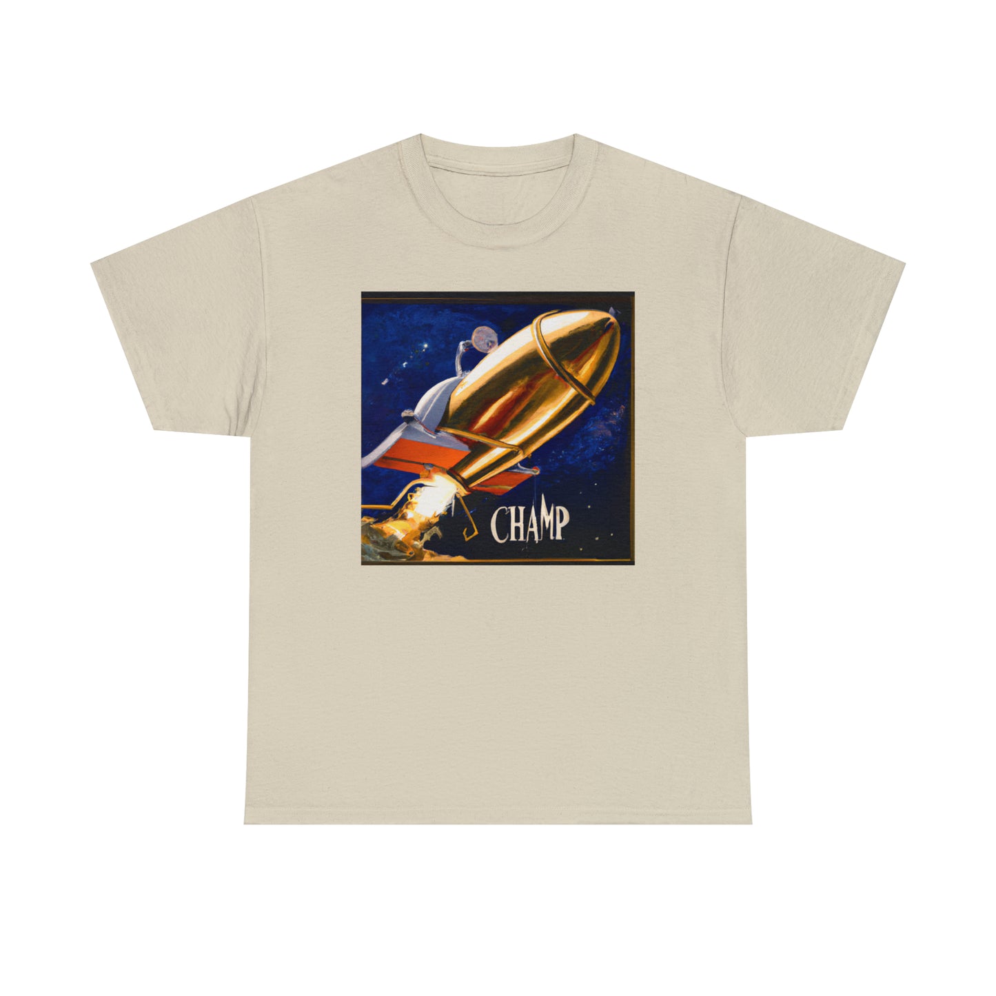 CHAMP Spaceship 9 - Renaissance Style - AI Art - Gildan Heavy Cotton Tee