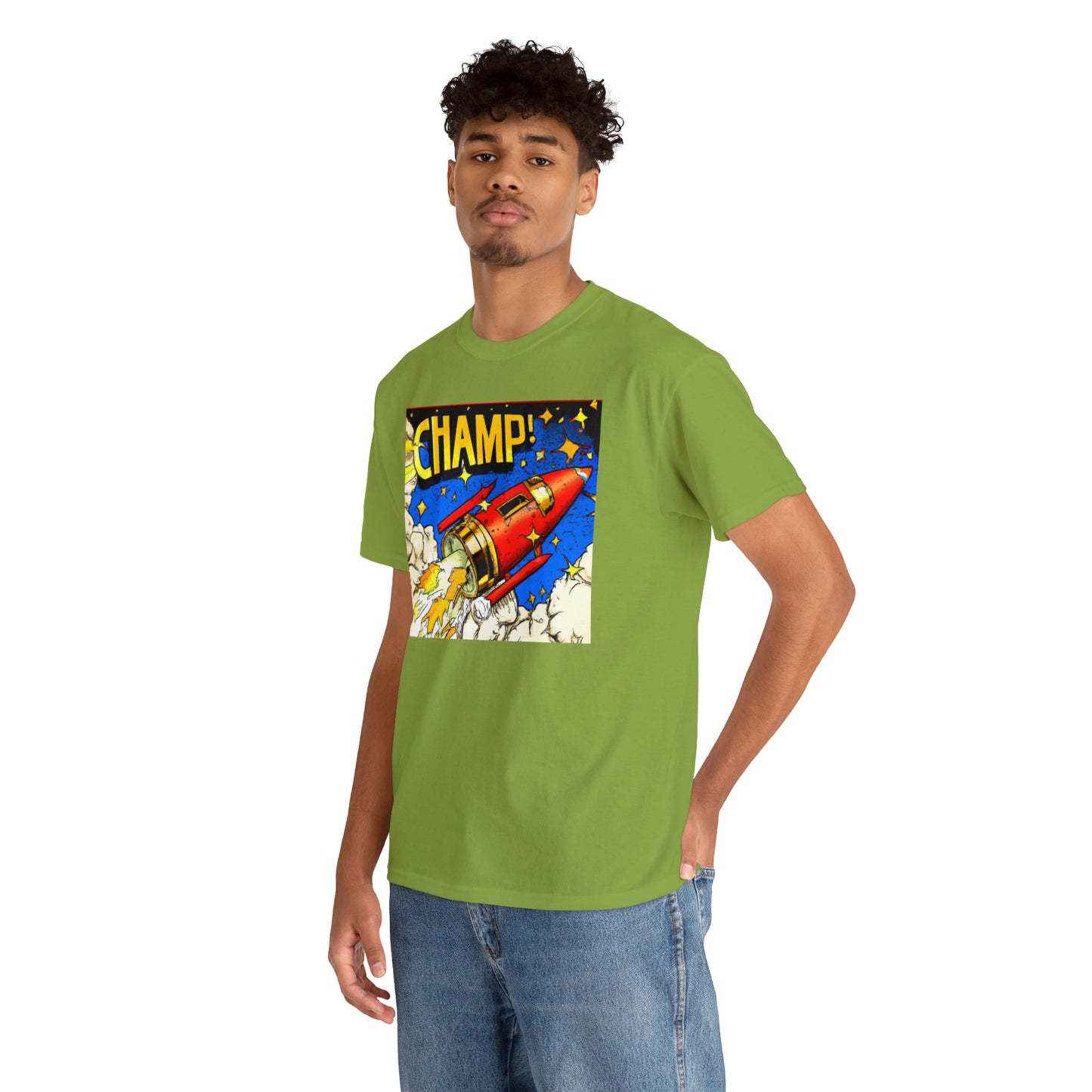 CHAMP! Spaceship 4 - 1700's Comic Style - AI Art - Gildan Heavy Cotton Tee