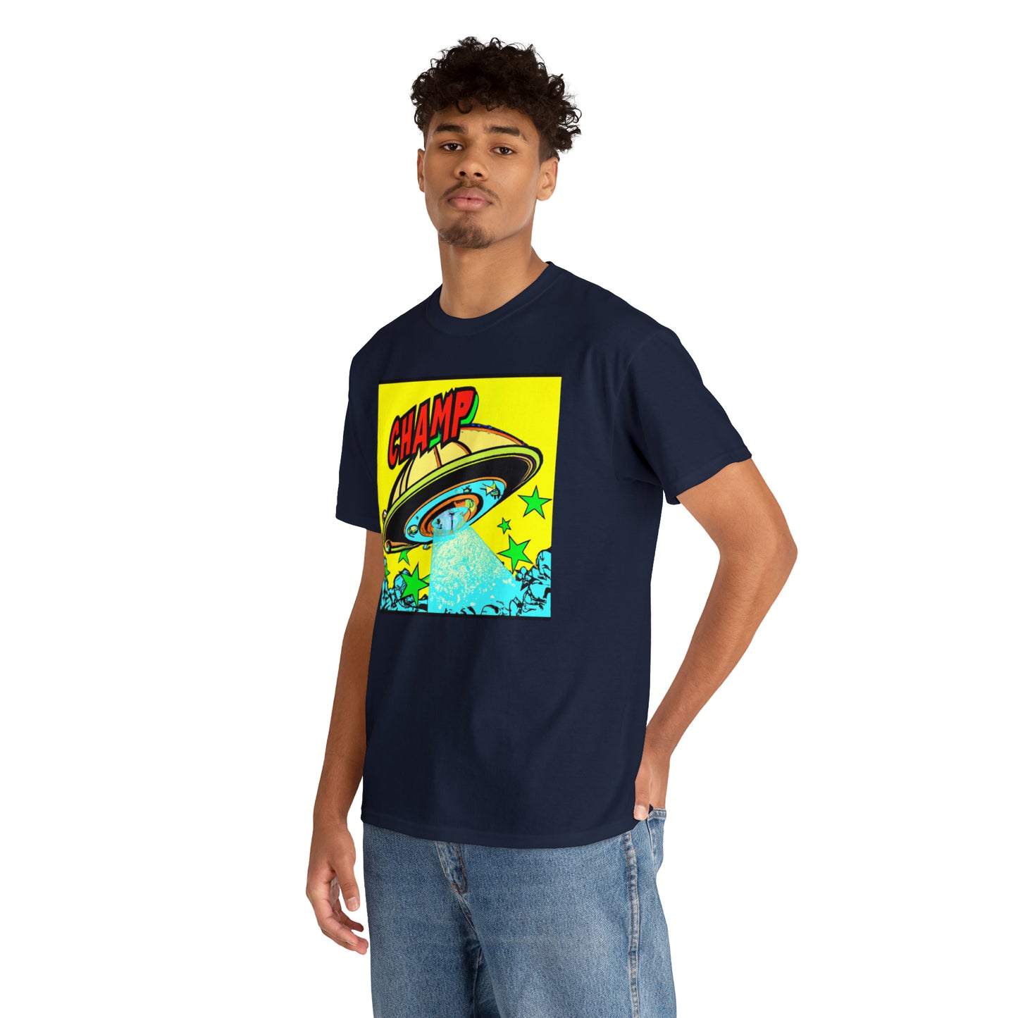 CHAMP UFO 18 - 1600's Style Comic Art - AI Art - Gildan Heavy Cotton Tee