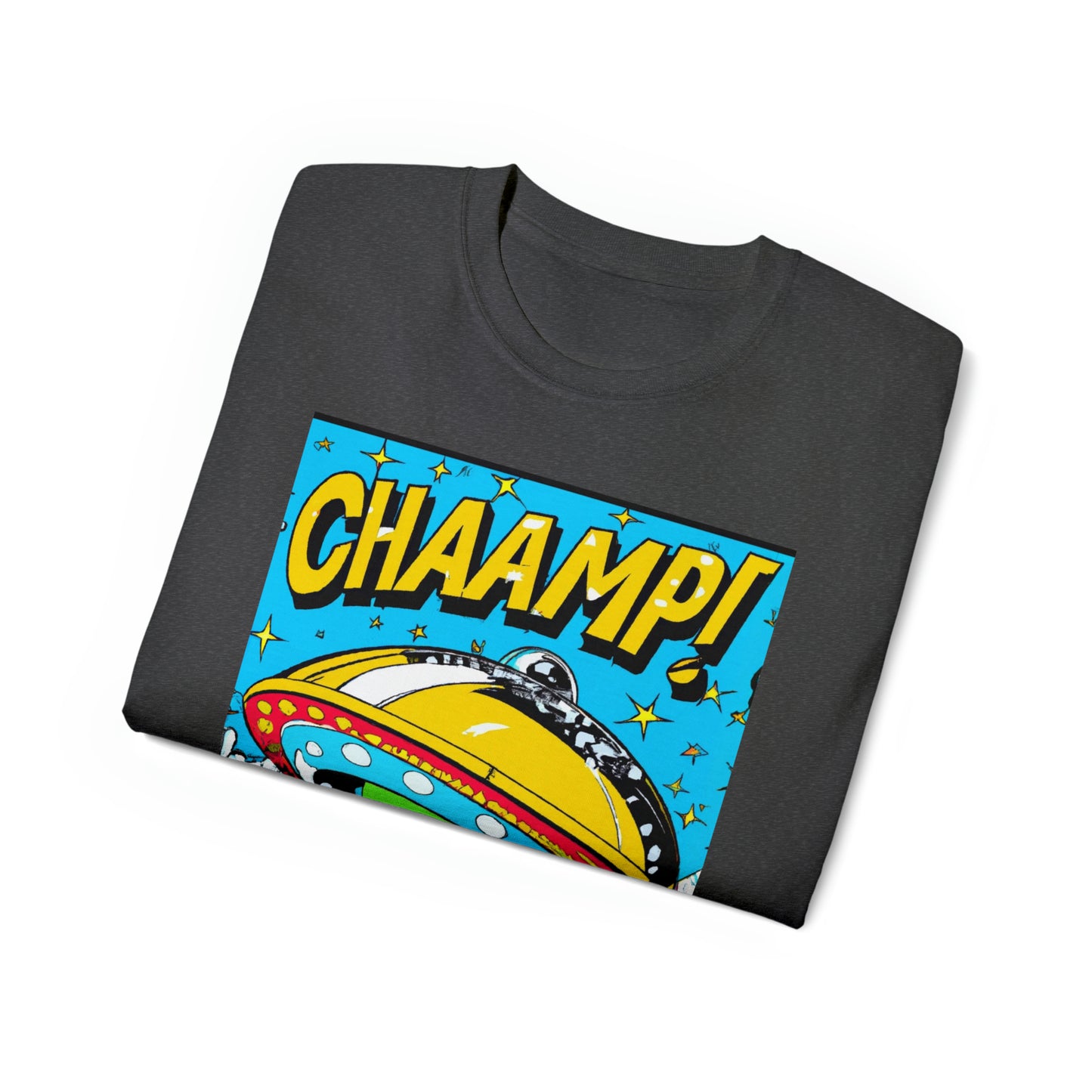 CHAAMP! UFO 24 - 1970's Style Comic Book Art - AI Art - Gildan Ultra Cotton Tee