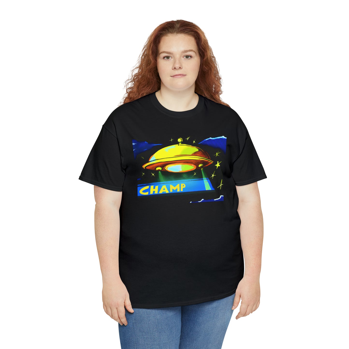 CHAMP UFO 14 - Post-Modern Style - AI Art - Gildan Heavy Cotton Tee