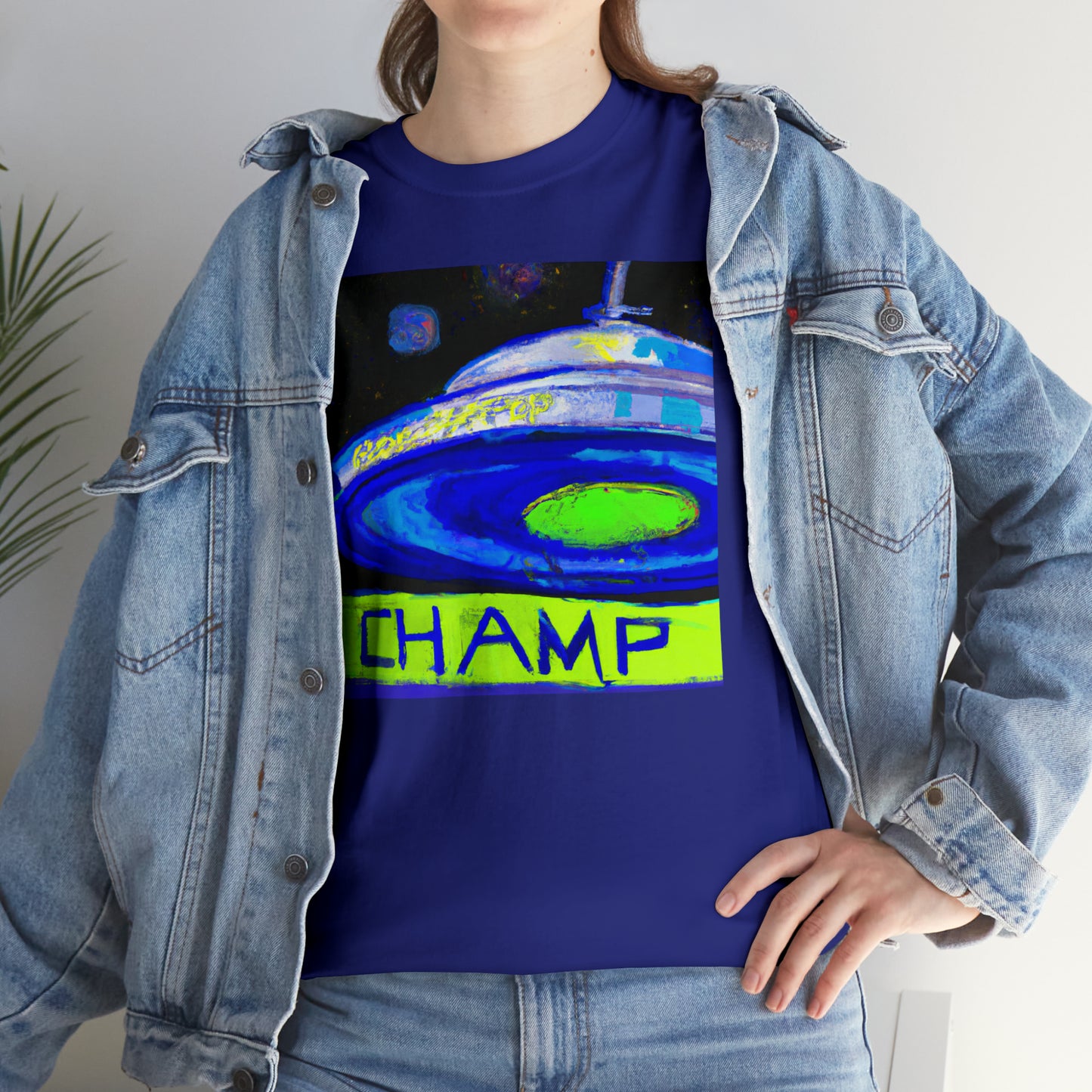 CHAMP UFO 12 - Post-Modern Style - AI Art - Gildan Heavy Cotton Tee