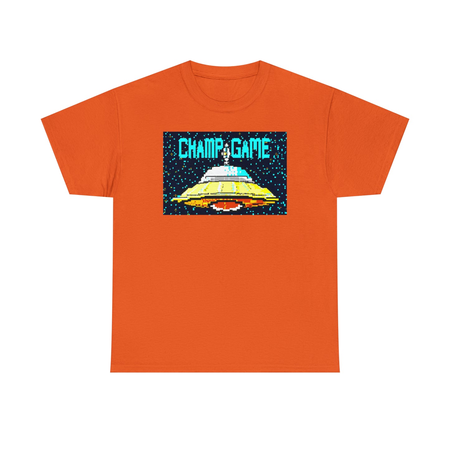 CHAMP GAME UFO 21 - 8-bit Style Pixel Art - AI Art - Gildan Heavy Cotton Tee