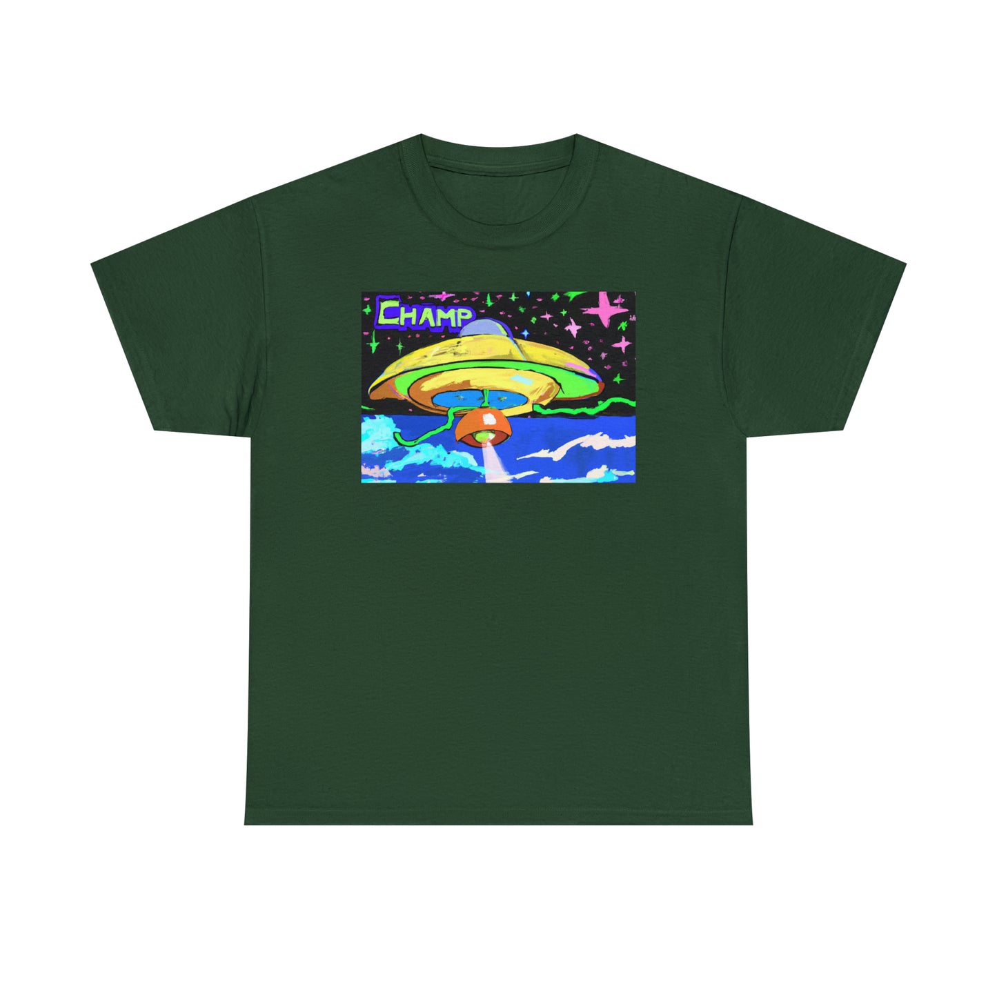 CHAMP UFO 15 - Post-Modern Style - AI Art - Gildan Heavy Cotton Tee